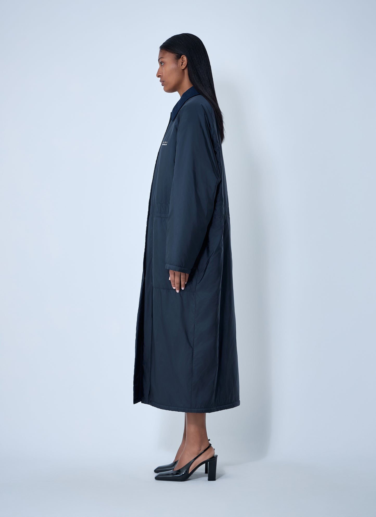 Prada Women Logo Print Long Coat PRADA
