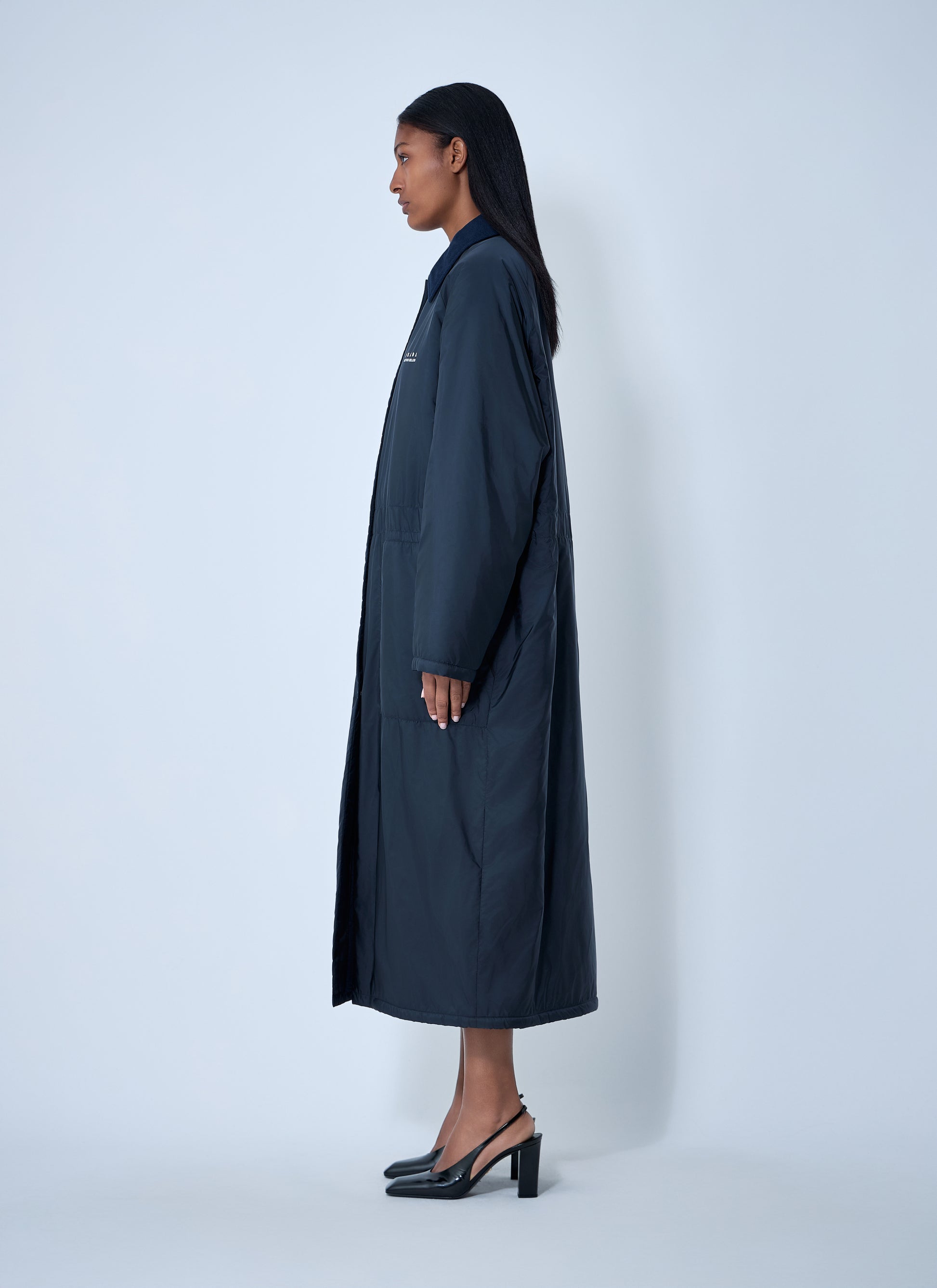 Prada Women Logo Print Long Coat PRADA