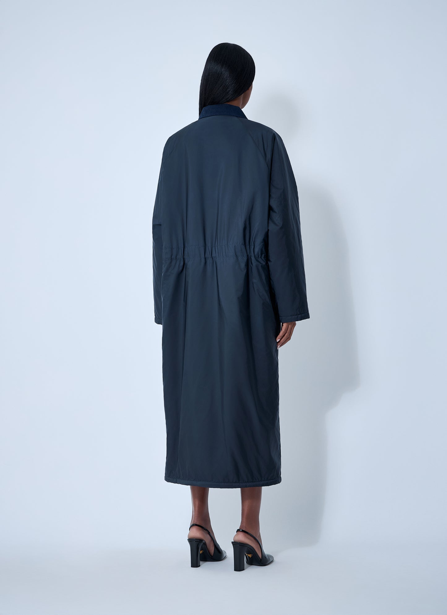 Prada Women Logo Print Long Coat PRADA