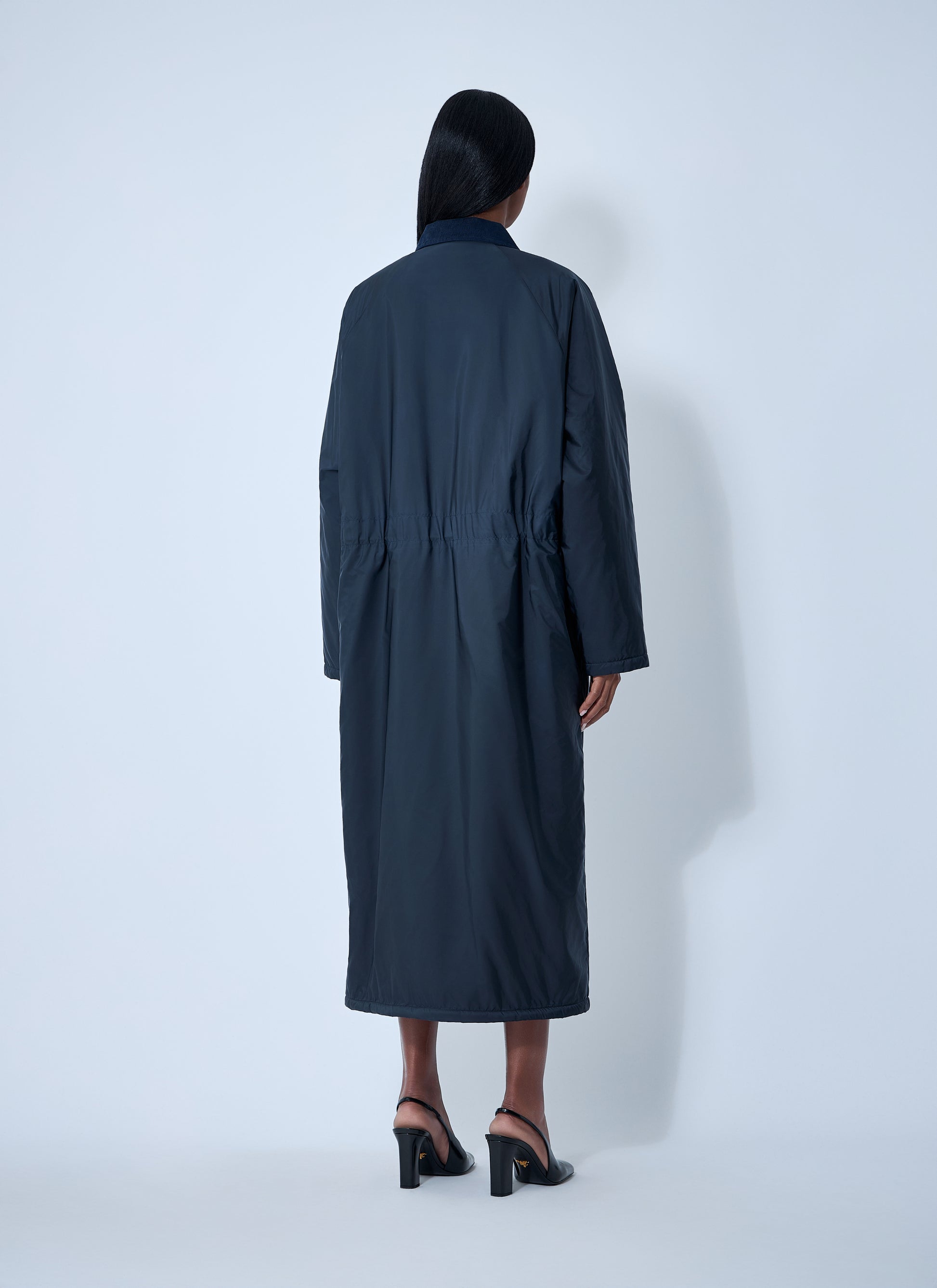 Prada Women Logo Print Long Coat PRADA