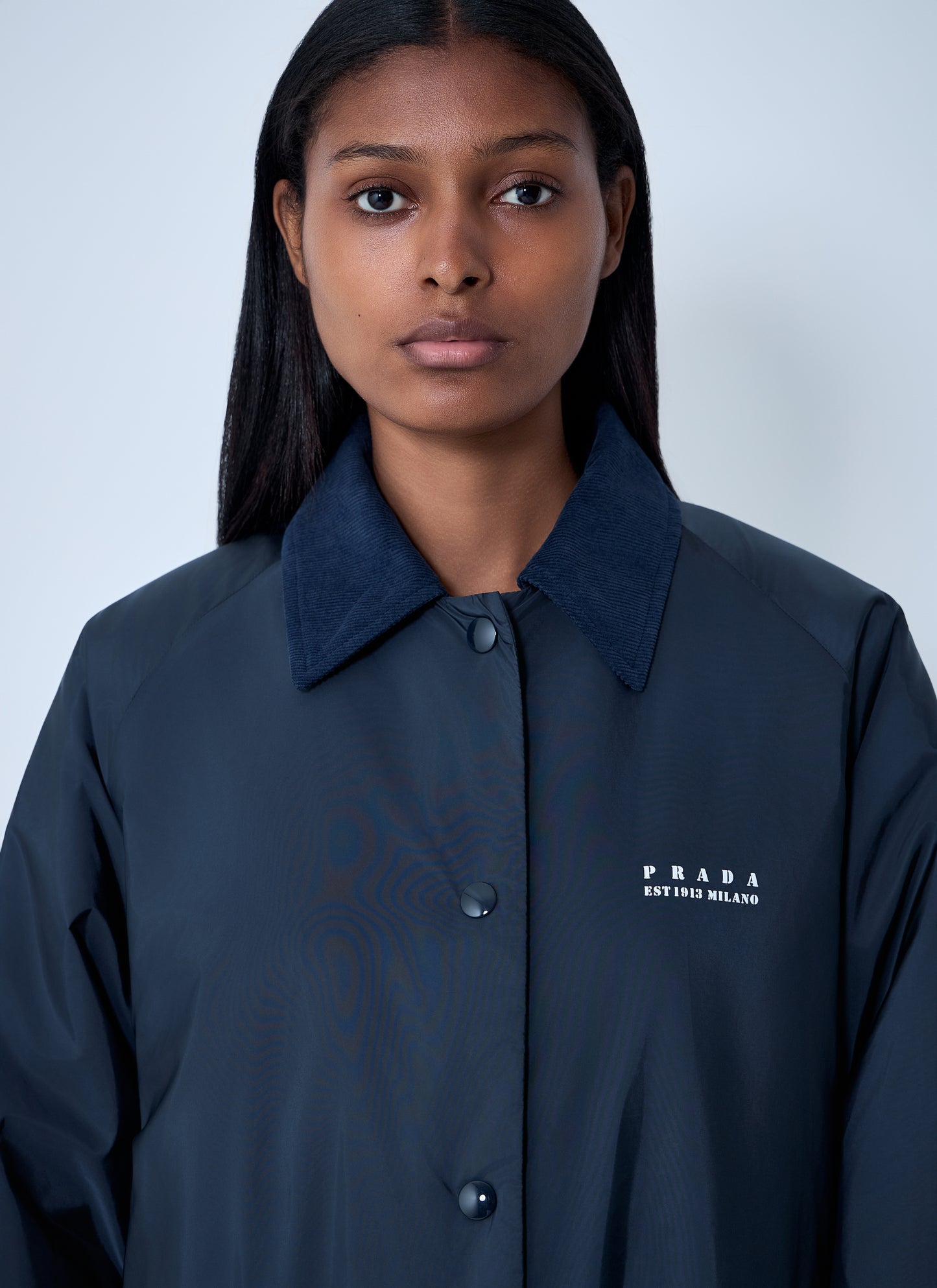 Prada Women Logo Print Long Coat PRADA