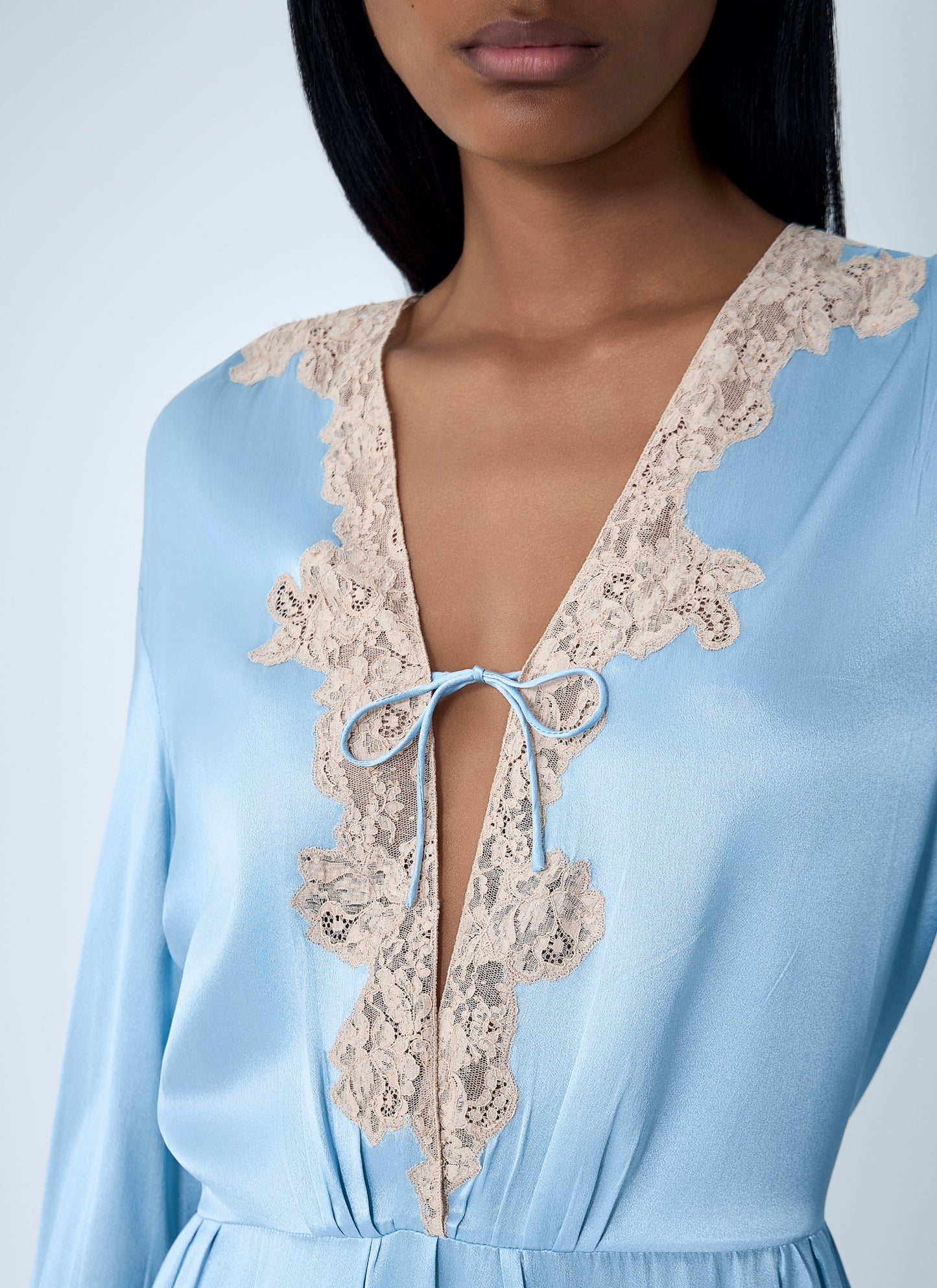 Prada Women Satin Crepe And Lace Dress PRADA