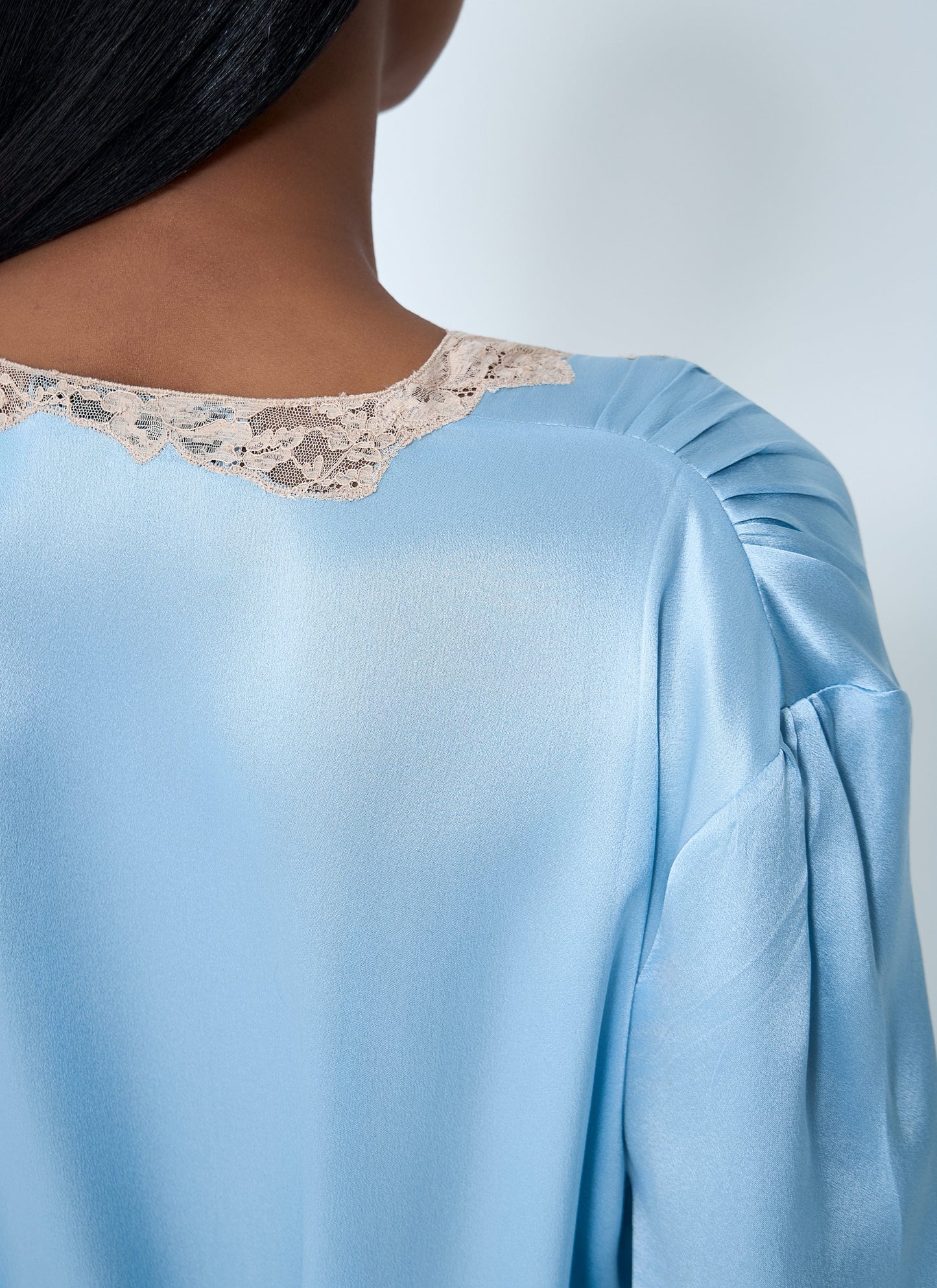 Prada Women Satin Crepe And Lace Dress PRADA