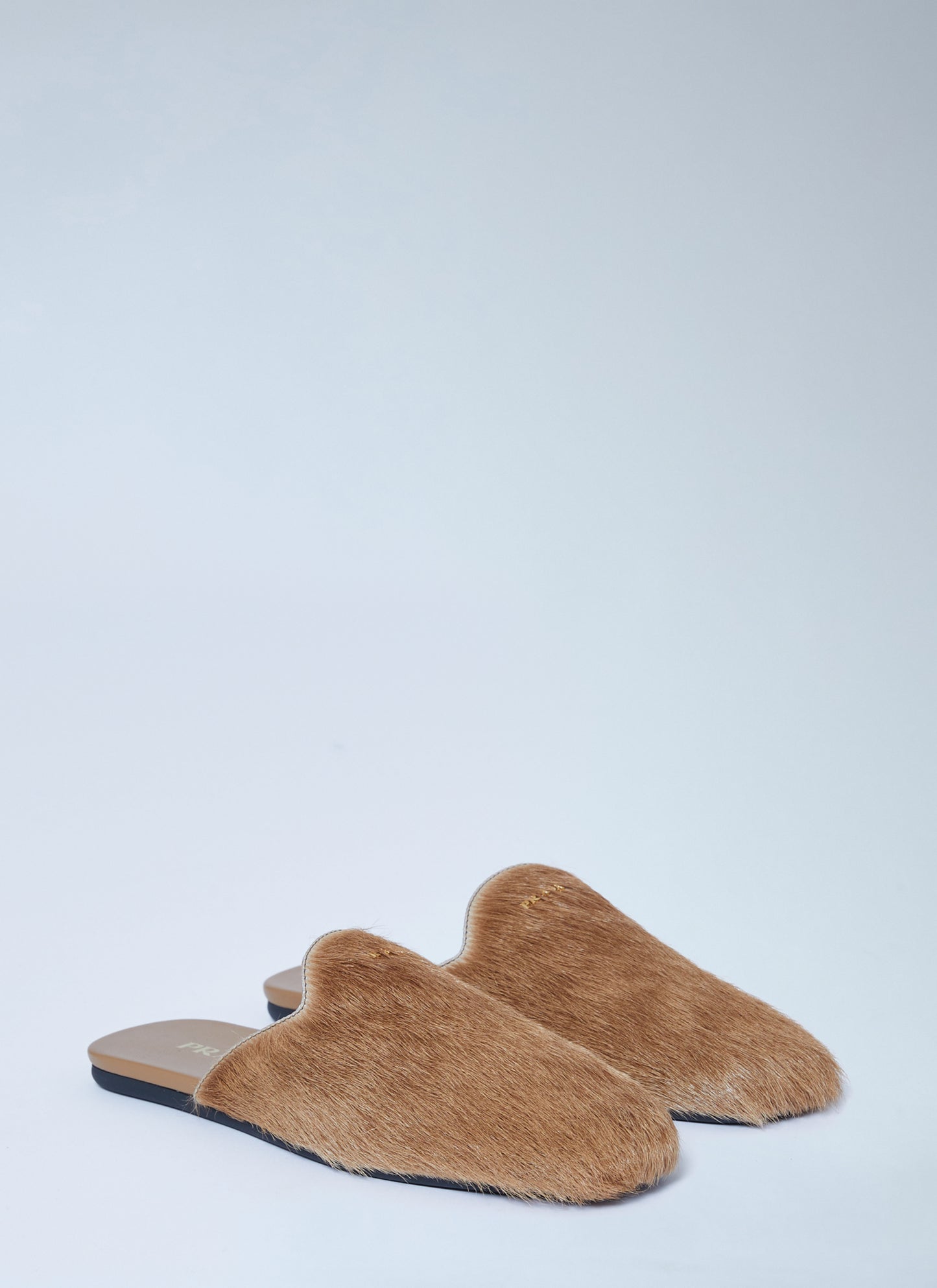 Prada Women Leather Pony-Hair Mules PRADA