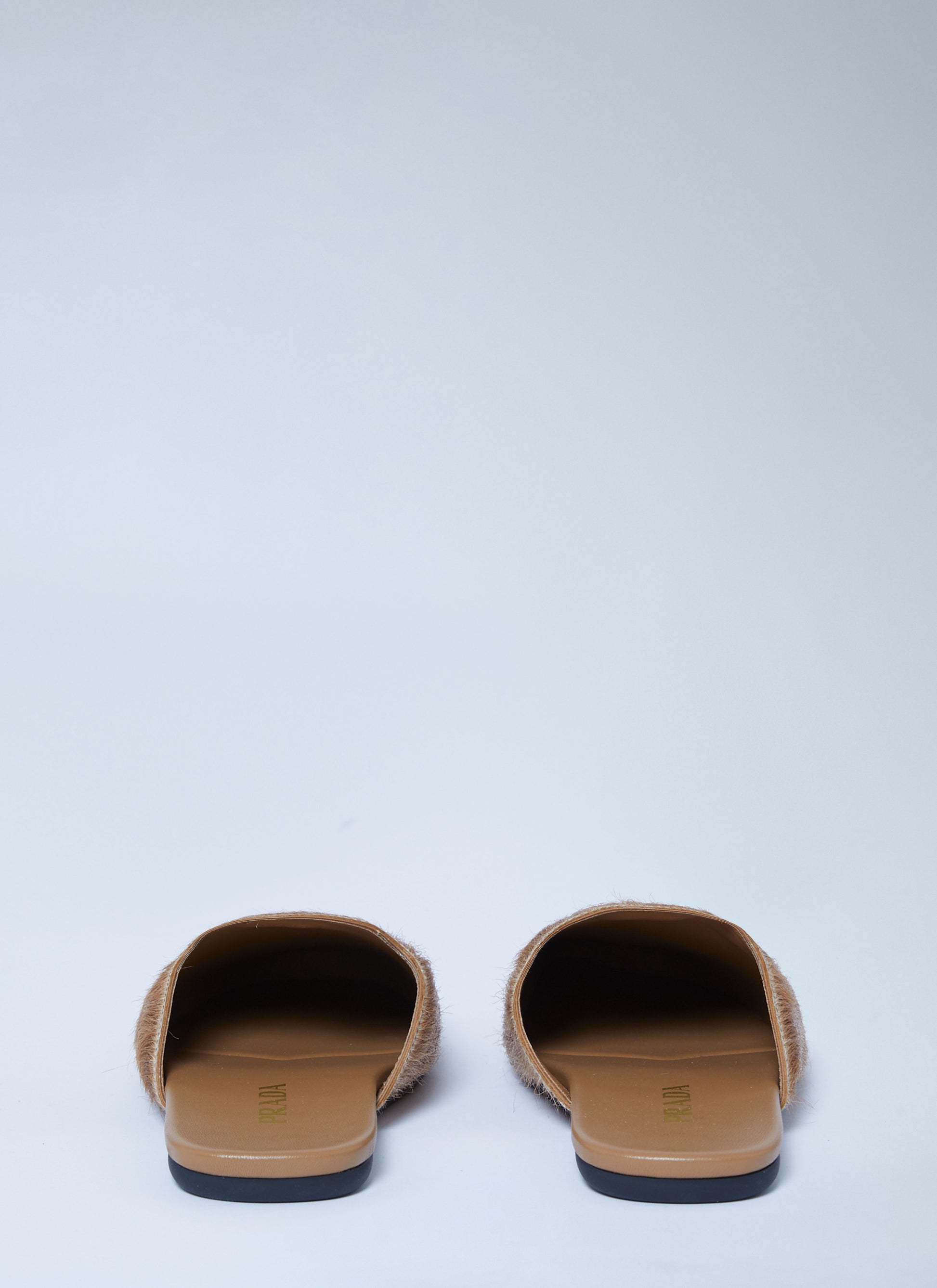 Prada Women Leather Pony-Hair Mules PRADA