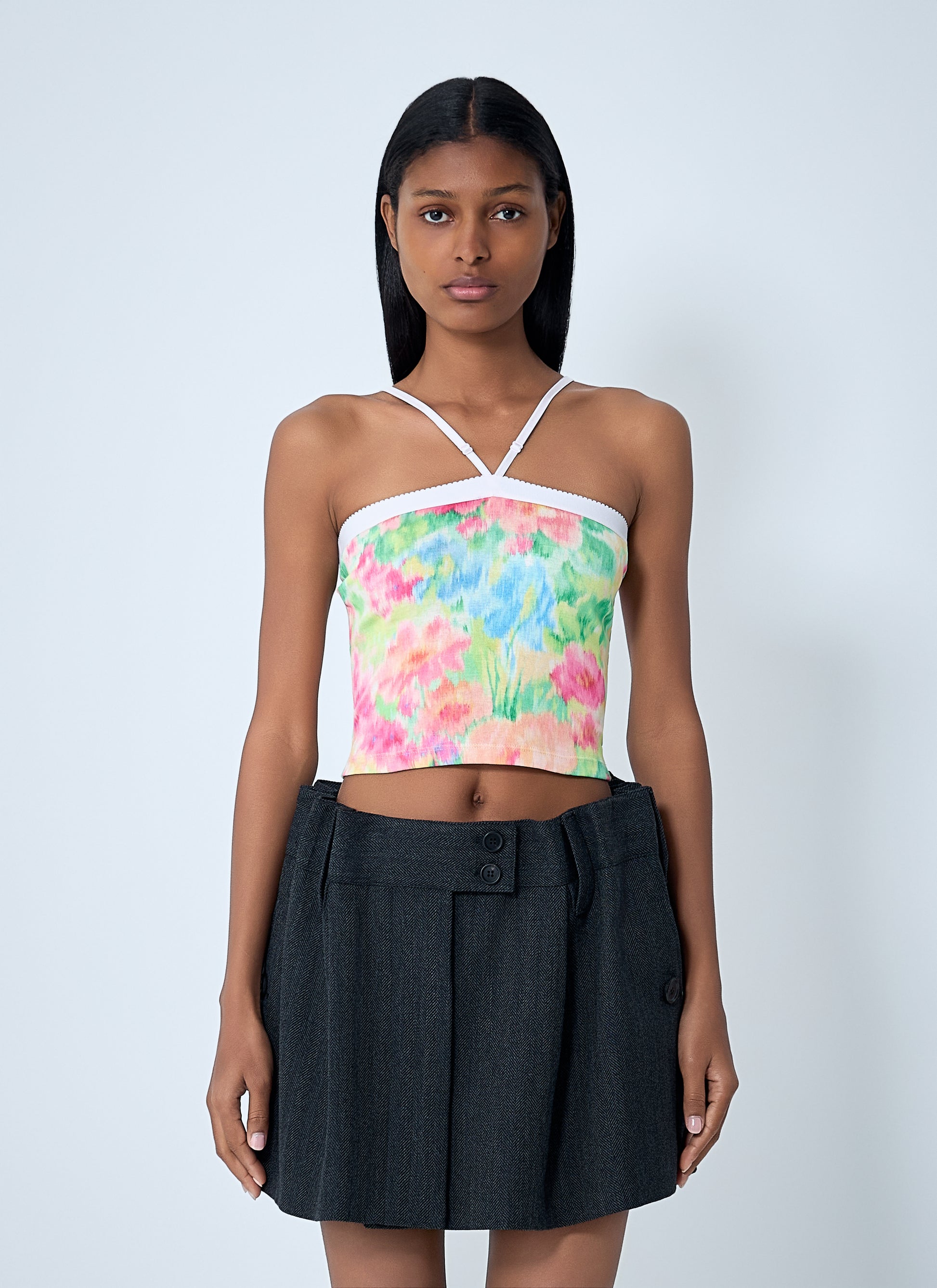 Prada Women Rib Floral Print Top PRADA
