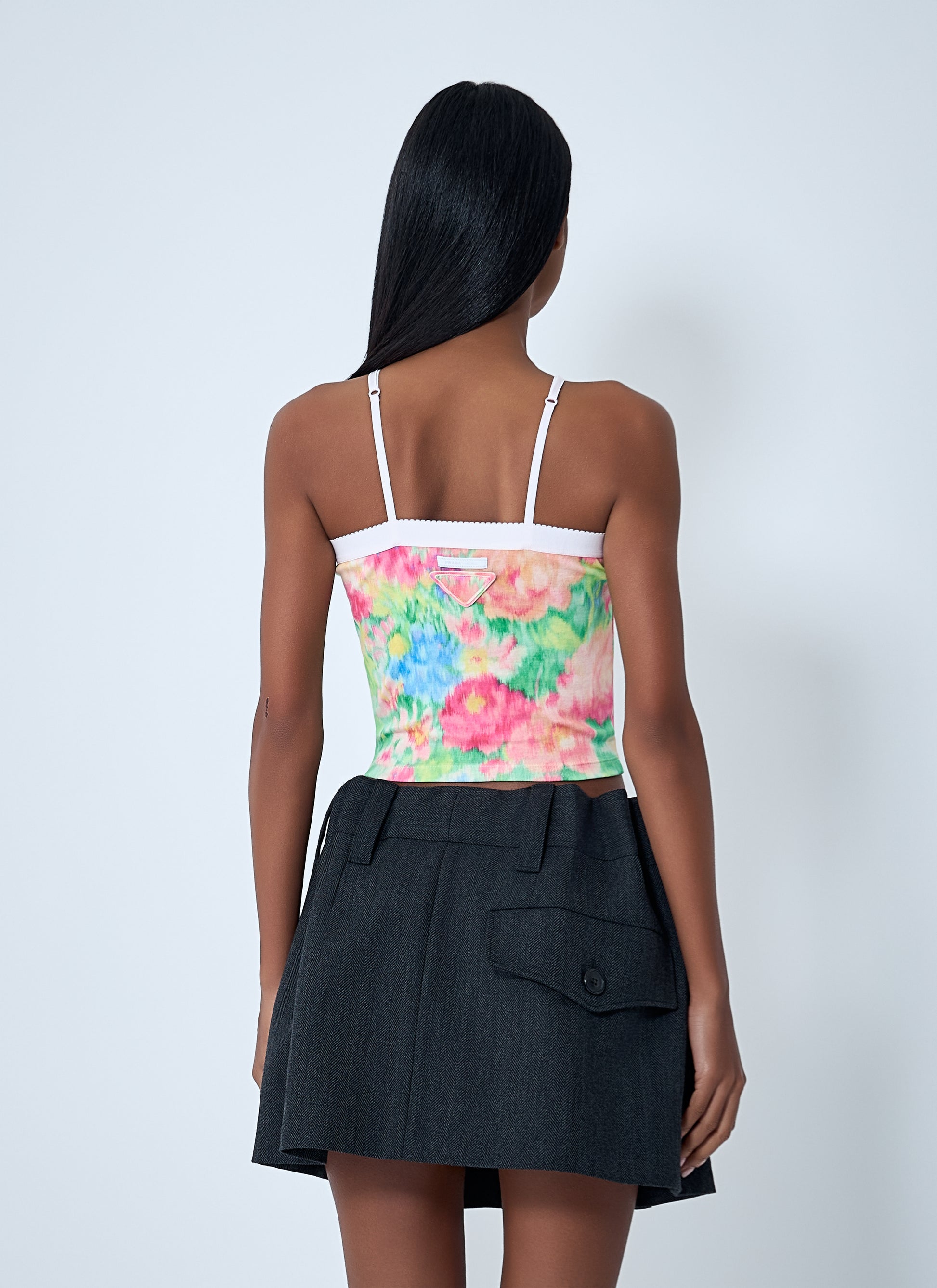 Prada Women Rib Floral Print Top PRADA