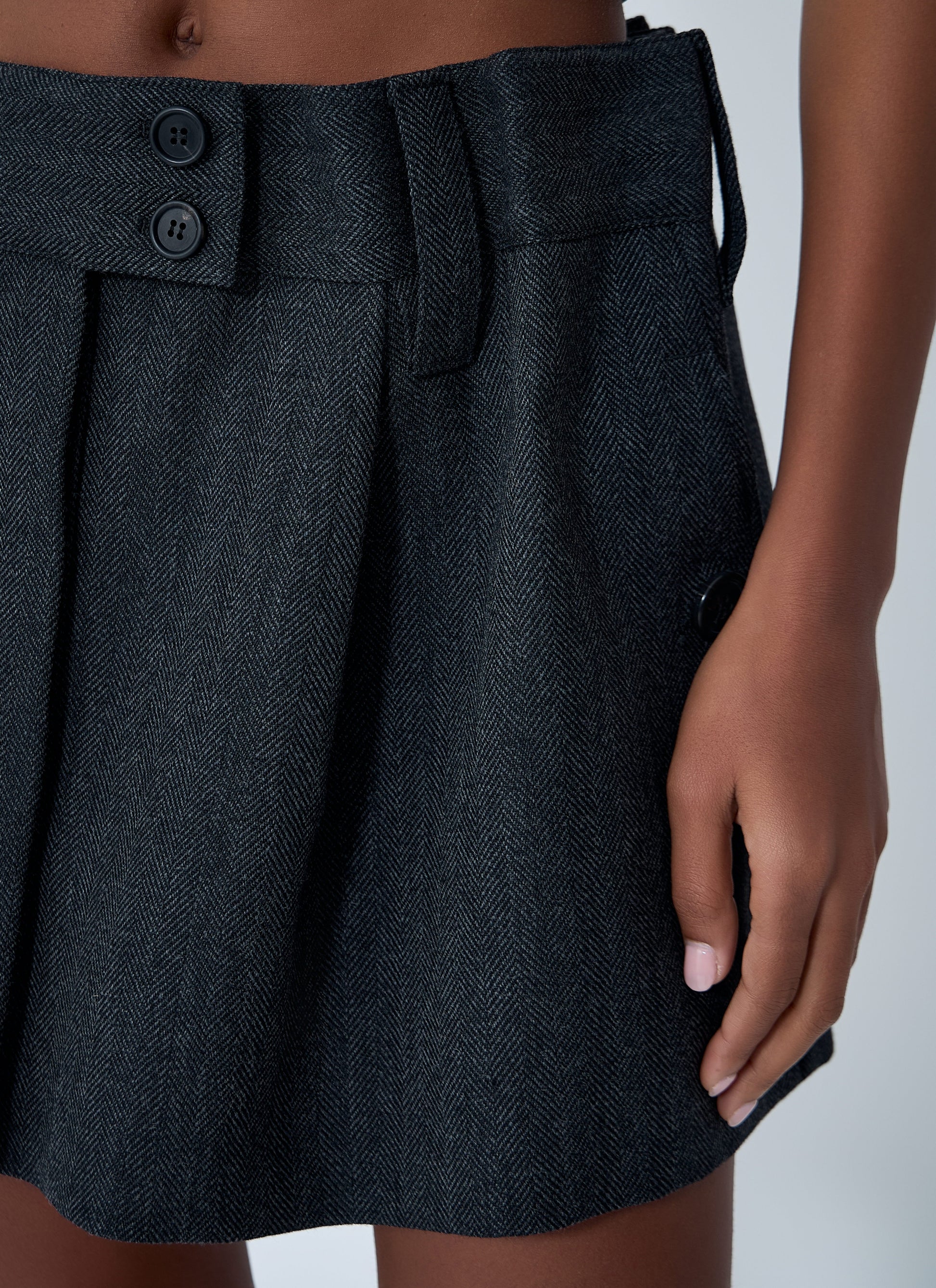 Prada Women Chevron Wool Mini Skirt PRADA