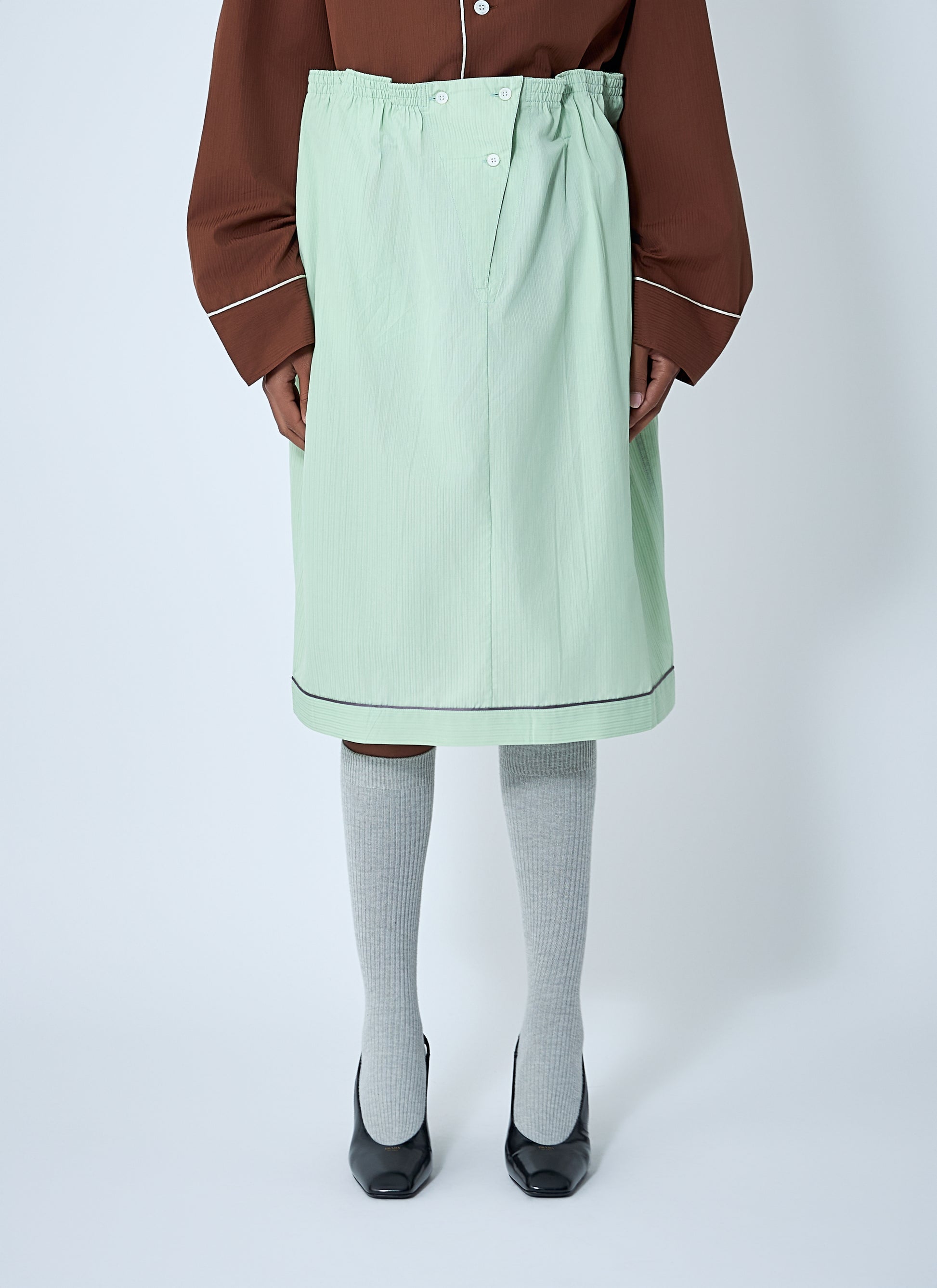 Prada Women Cotton Midi Skirt PRADA