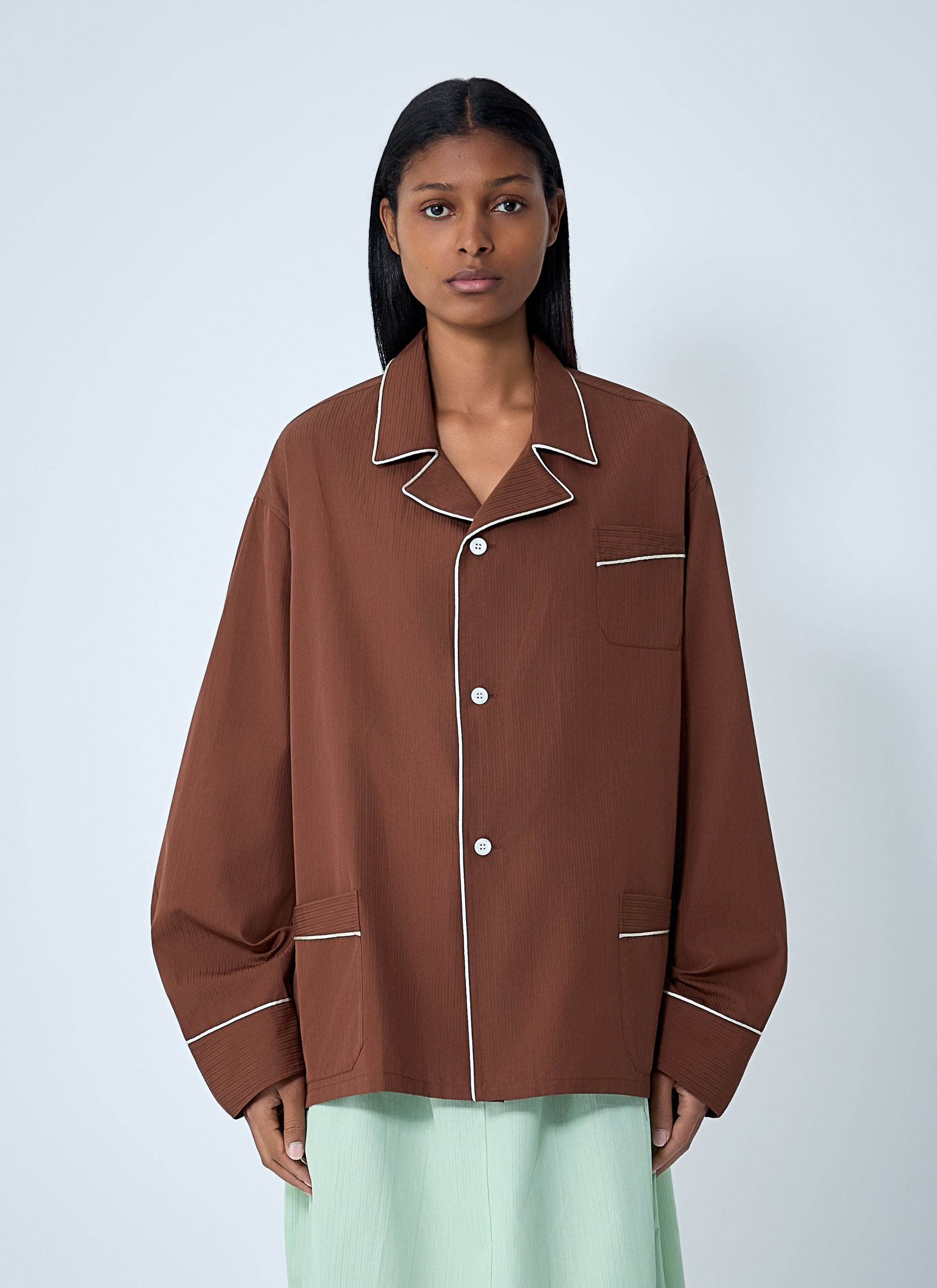 Prada Women Cotton Shirt With Contrast Trim PRADA