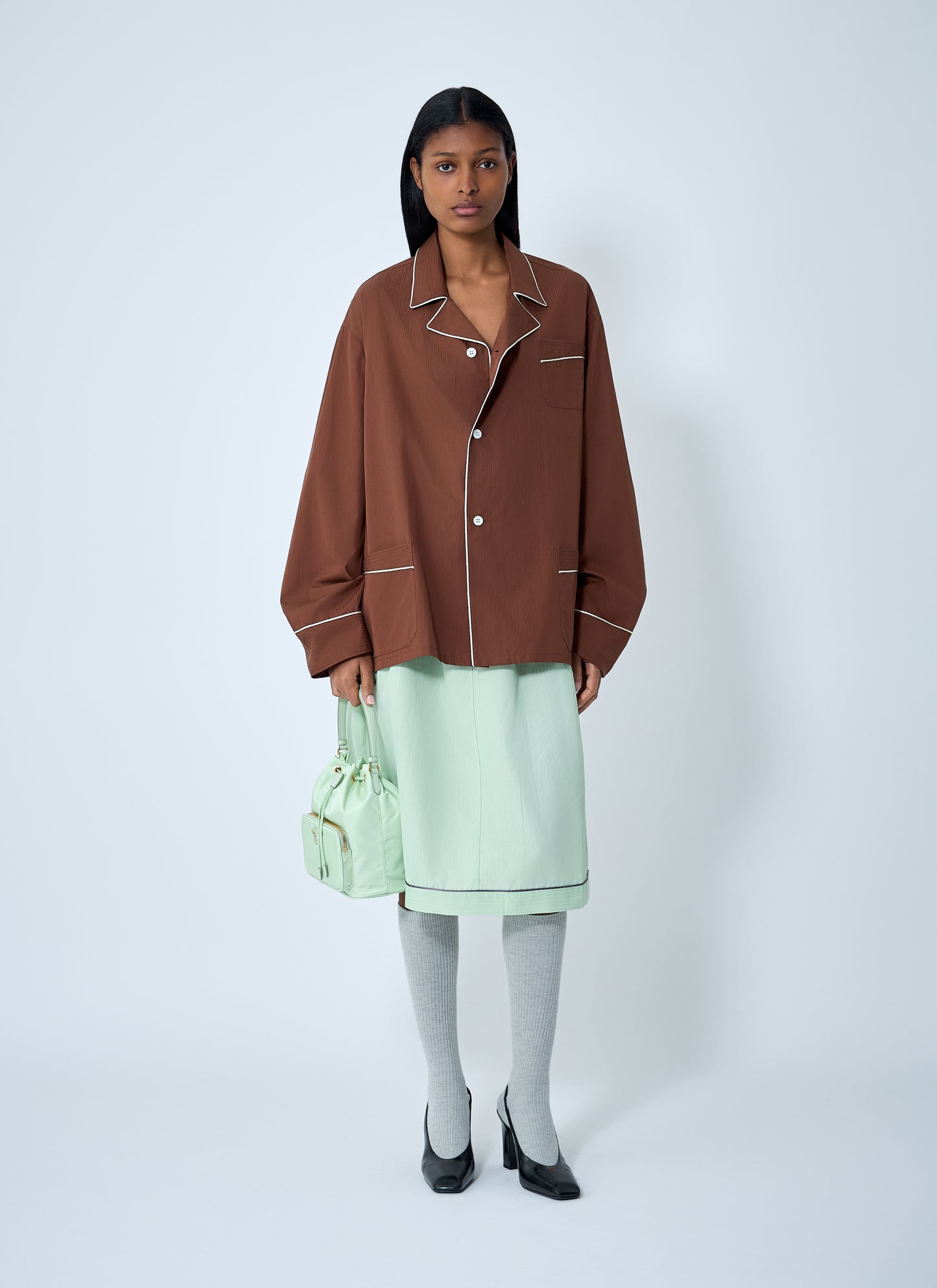 Prada Women Cotton Shirt With Contrast Trim PRADA