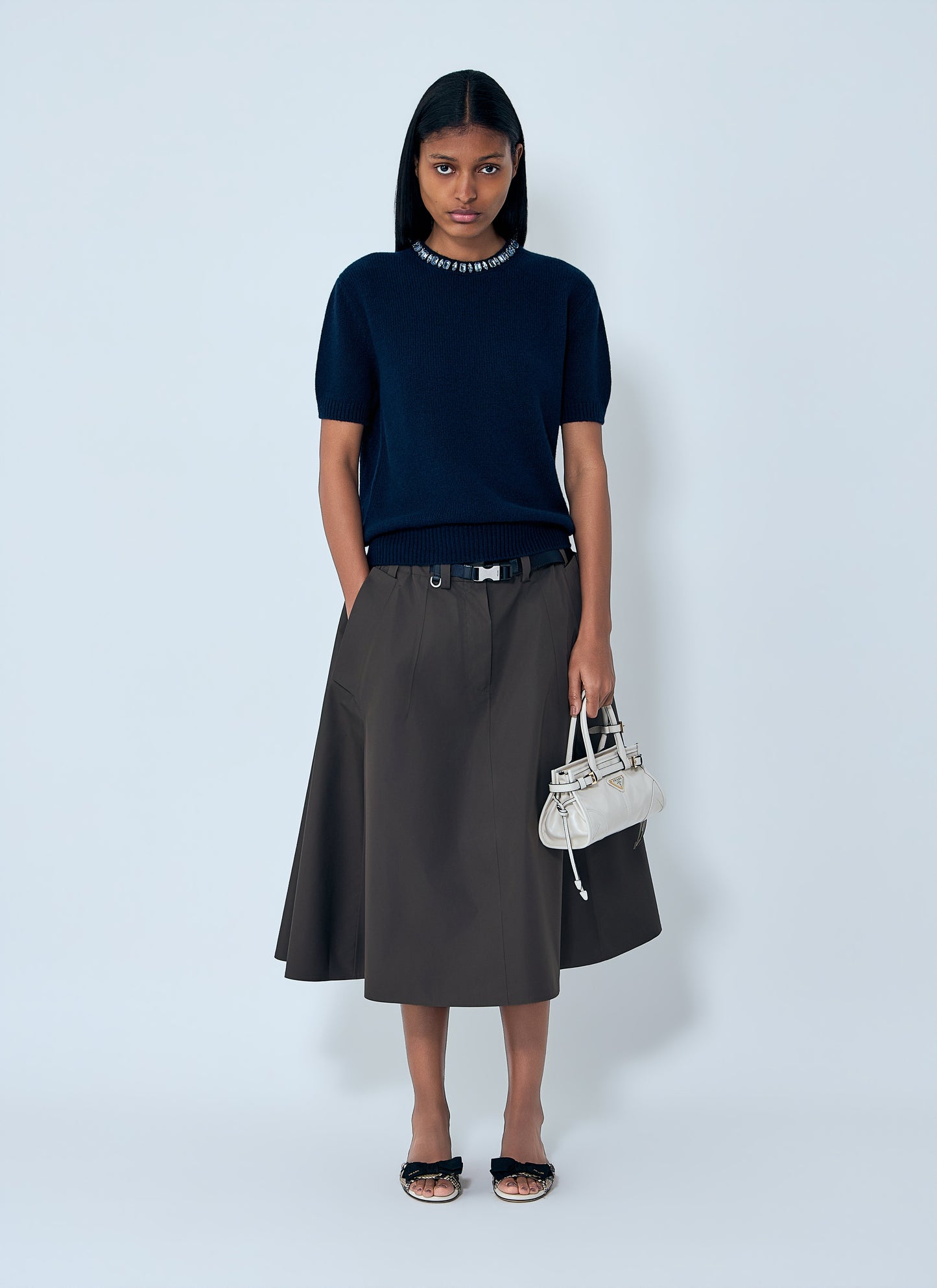 Prada Women Technical Fabric Circle Skirt PRADA