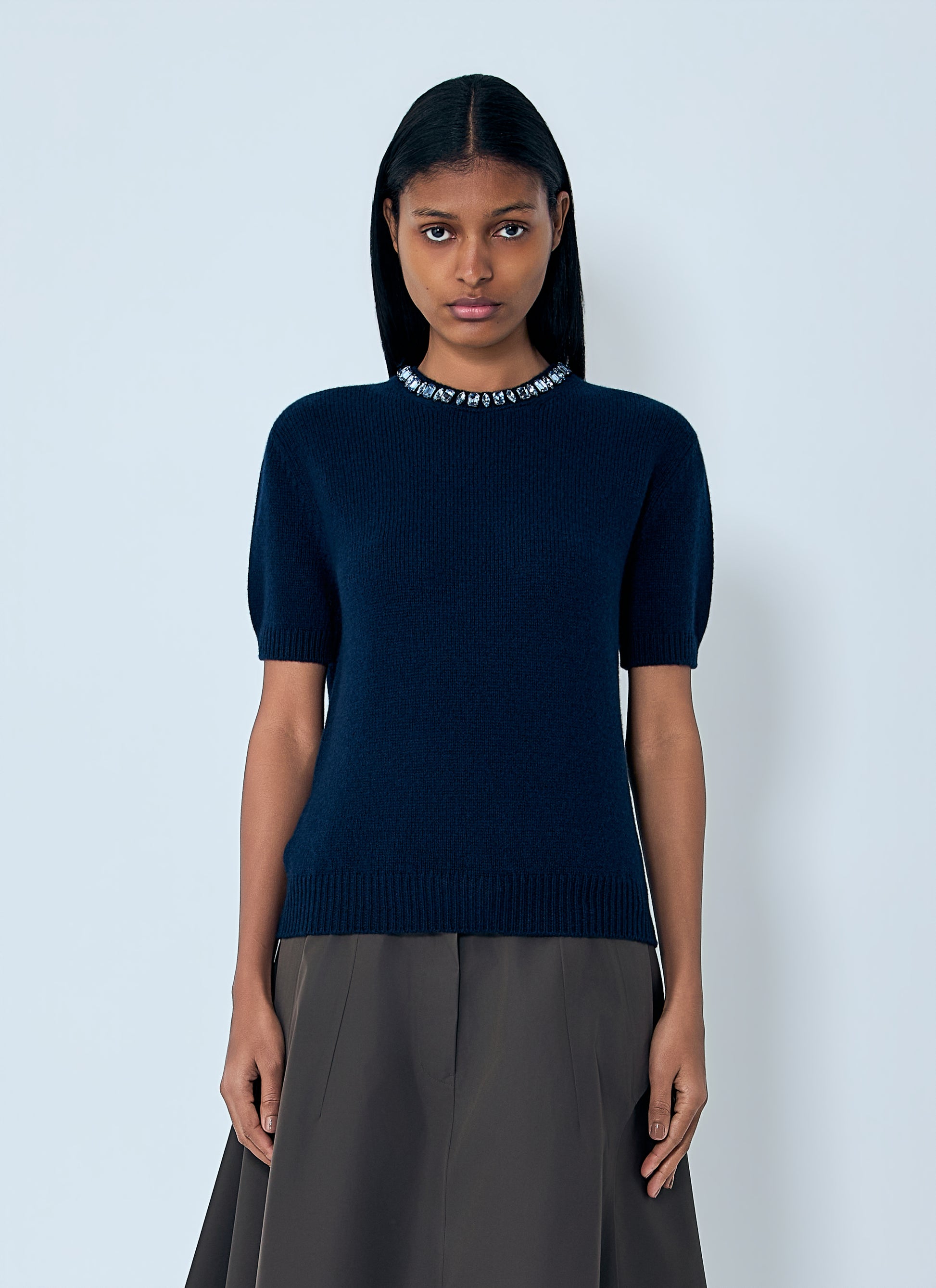 Prada Women Wool And Cashmere Crew-Neck Sweater PRADA