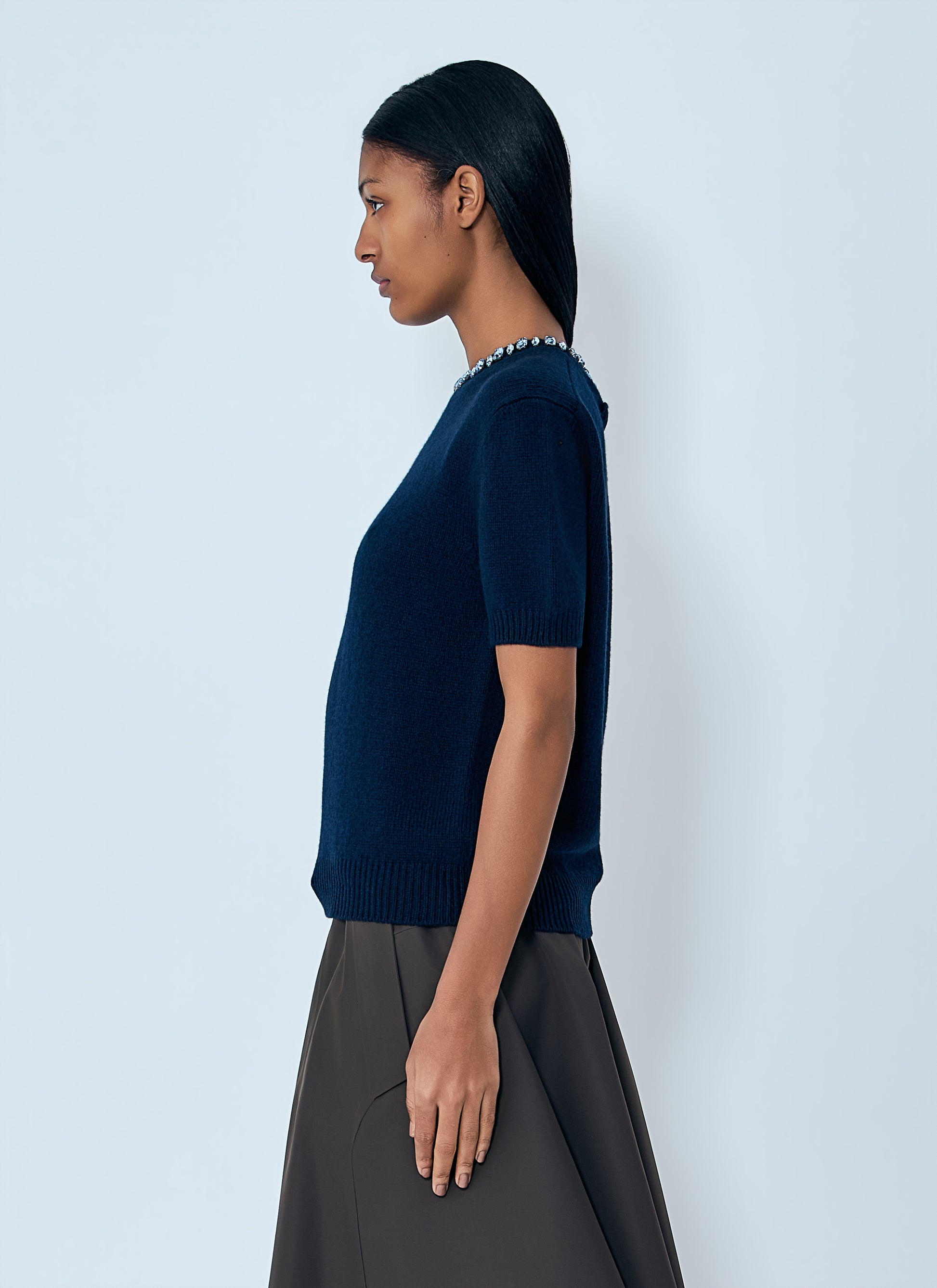 Prada Women Wool And Cashmere Crew-Neck Sweater PRADA