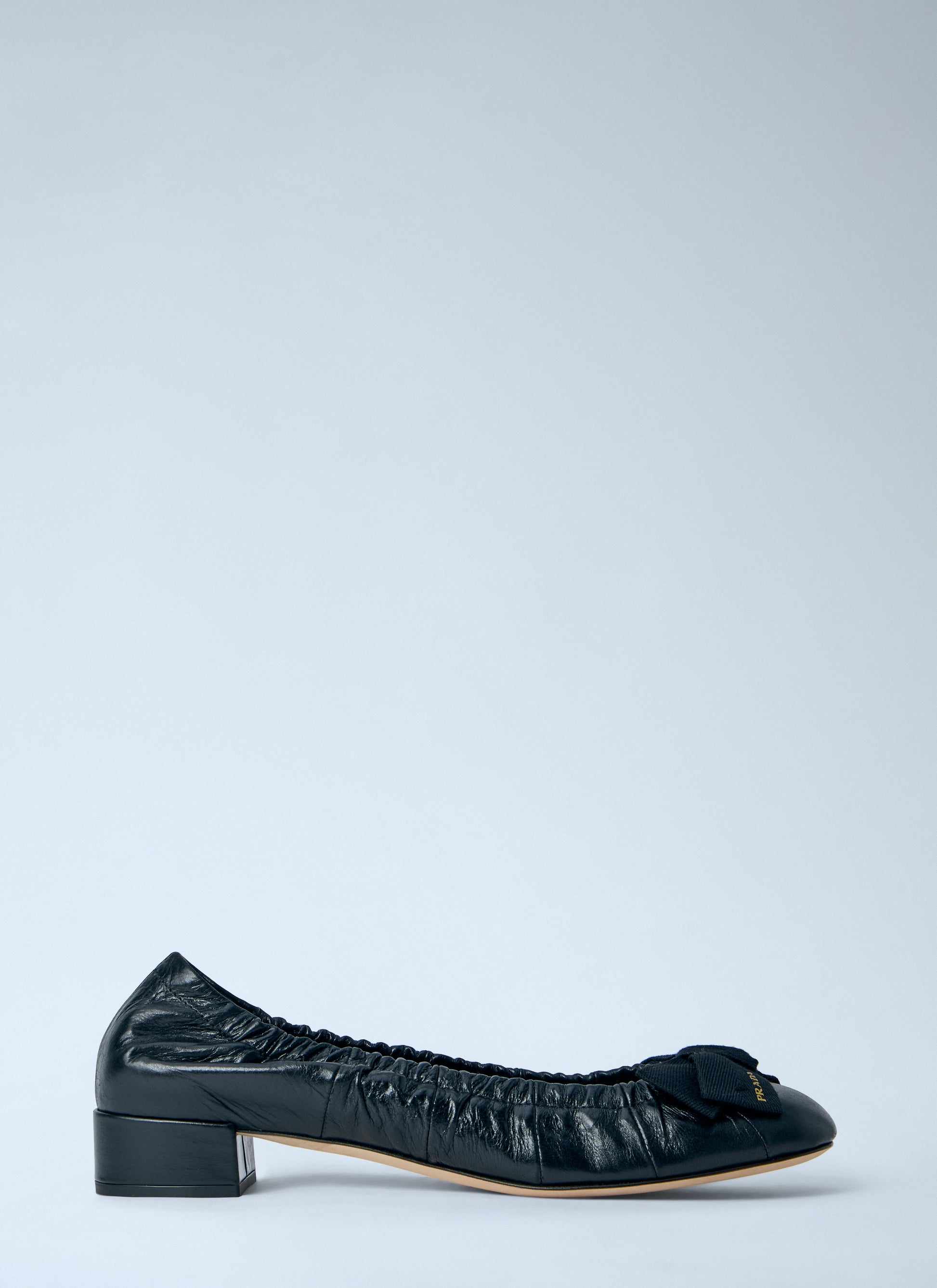 Prada Women Leather Bow Detail Ballet Flats PRADA