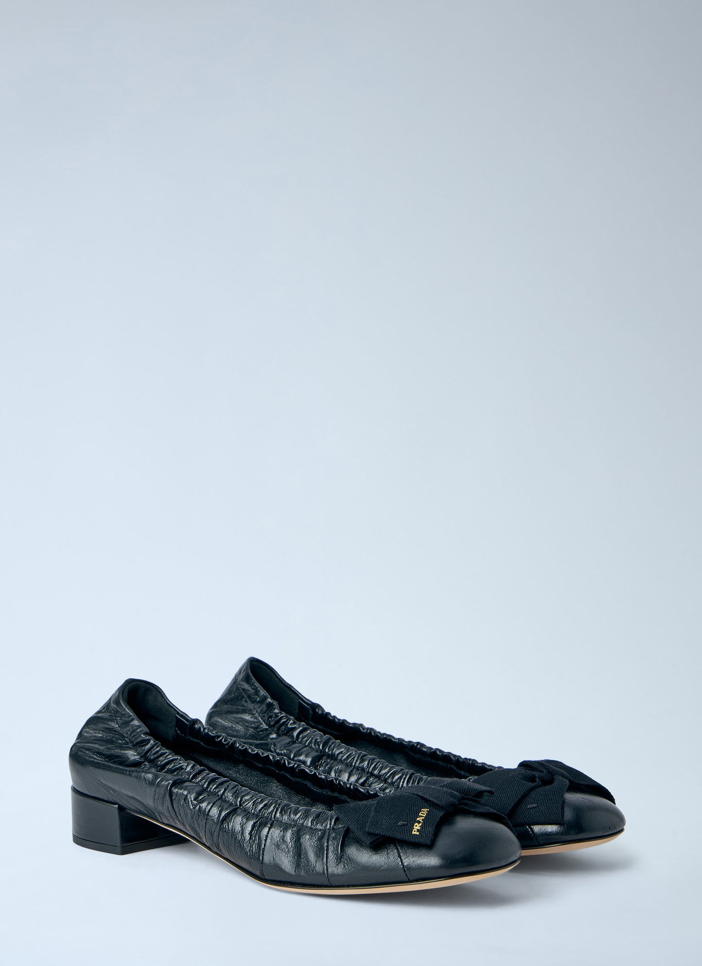 Prada Women Leather Bow Detail Ballet Flats PRADA