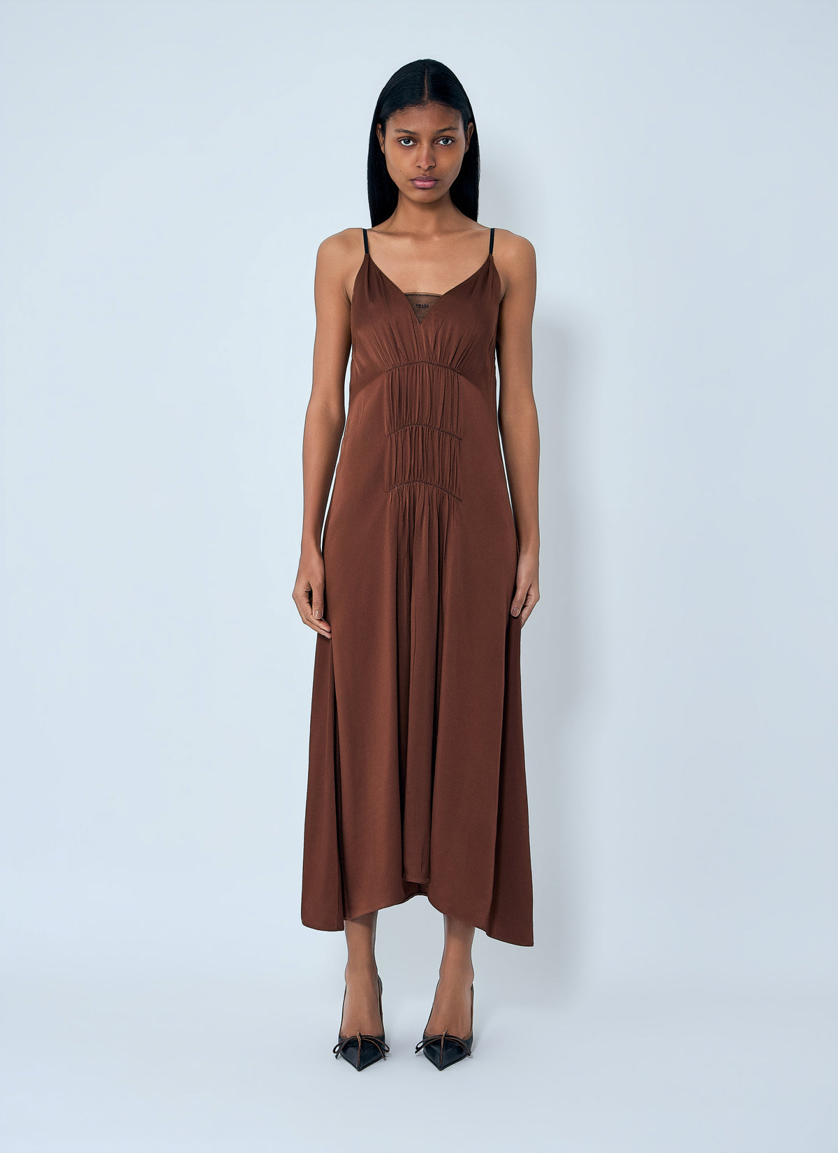 Prada Women Crepe Satin Midi Dress PRADA