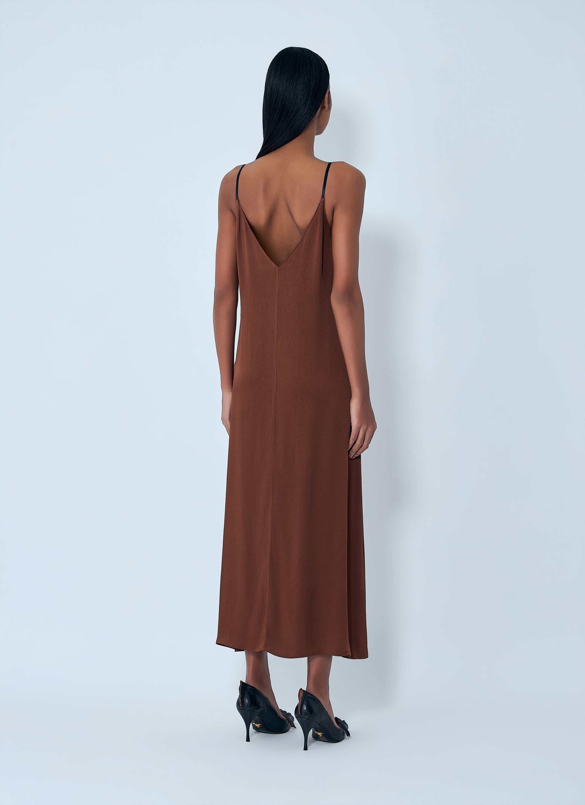 Prada Women Crepe Satin Midi Dress PRADA