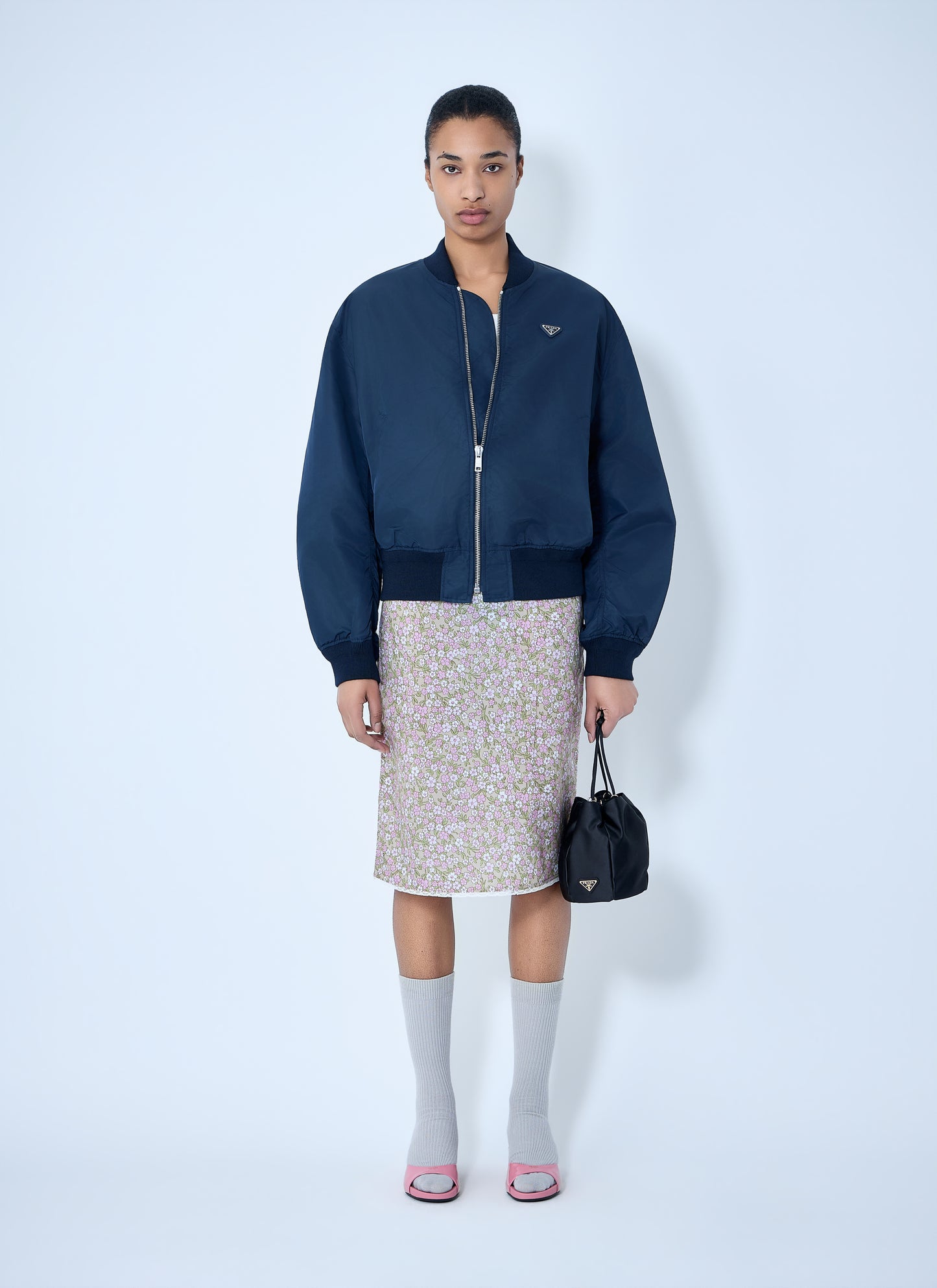 Prada Women Re-Nylon Floral Midi Skirt PRADA