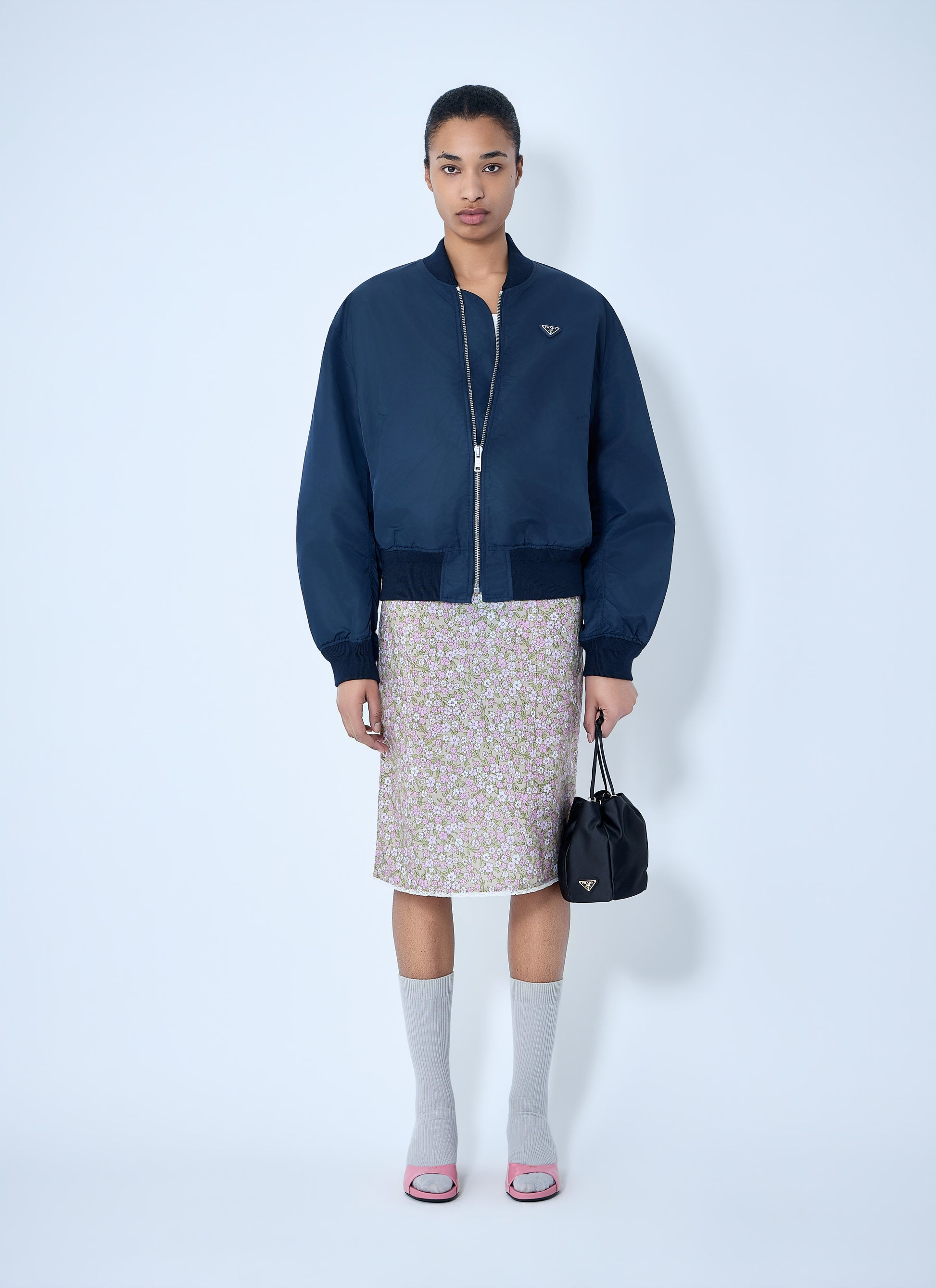 Prada Women Re-Nylon Floral Midi Skirt PRADA