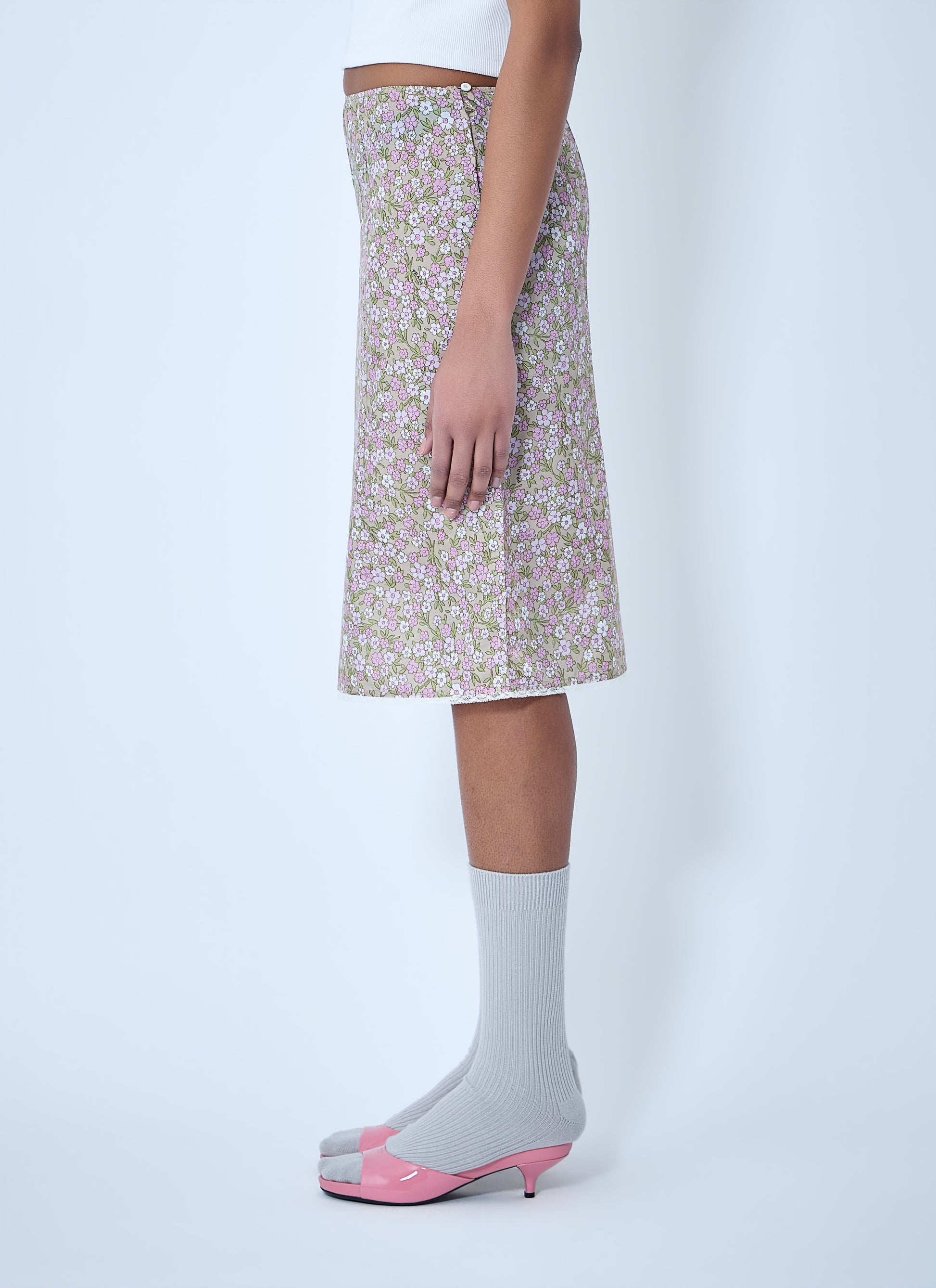 Prada Women Re-Nylon Floral Midi Skirt PRADA