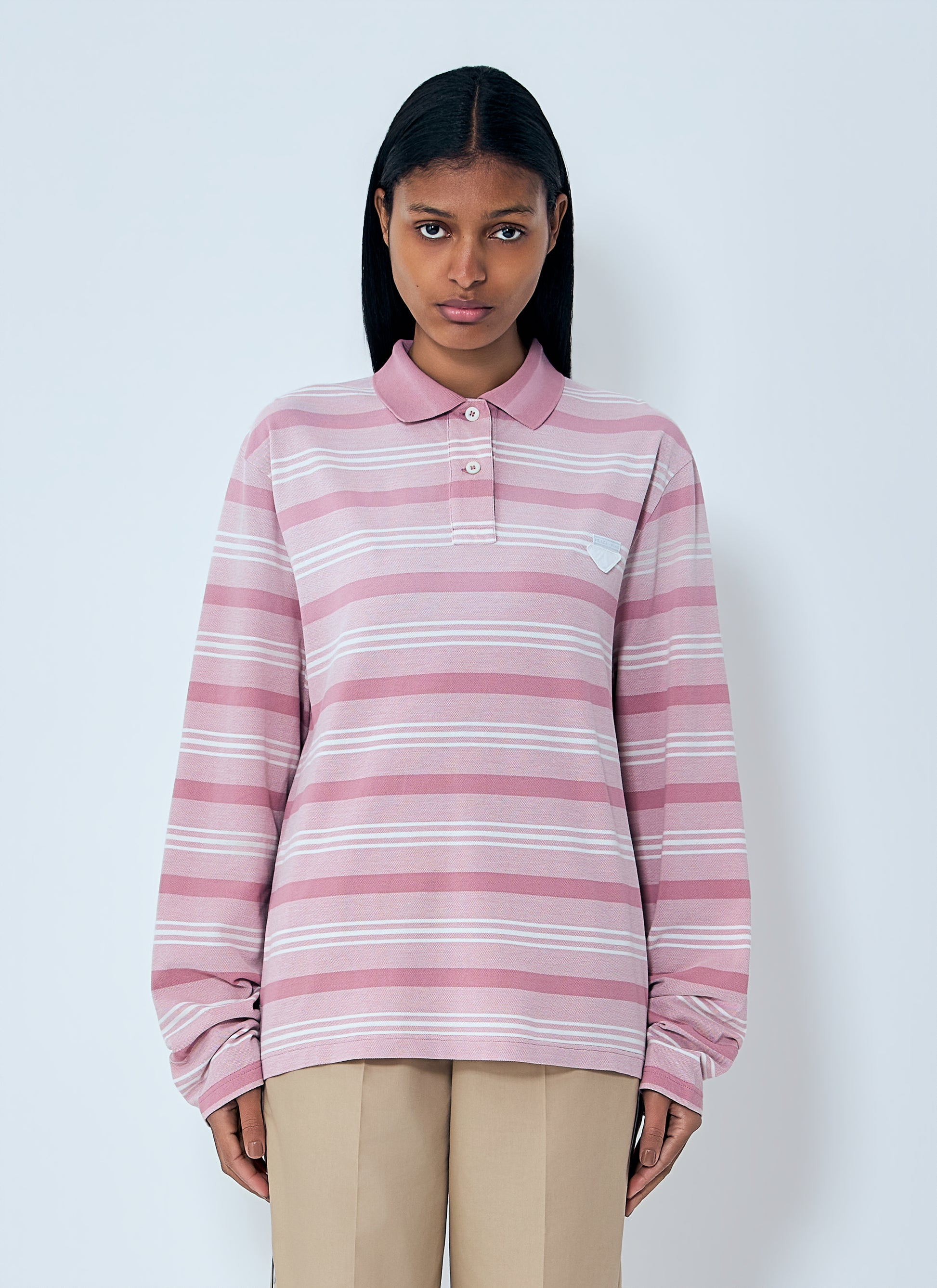 Prada Women Striped Piqué Polo Shirt PRADA