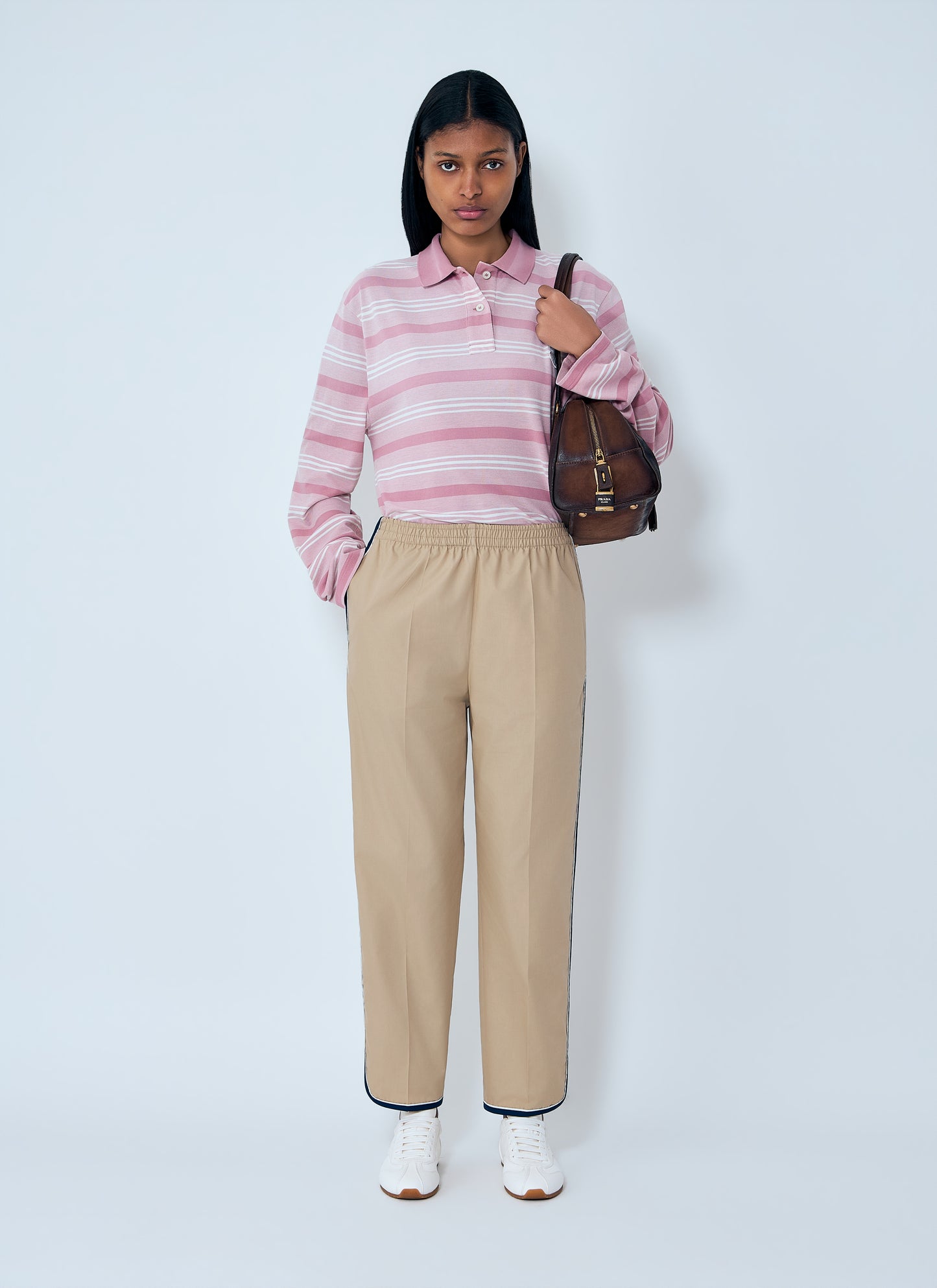 Prada Women Striped Piqué Polo Shirt PRADA