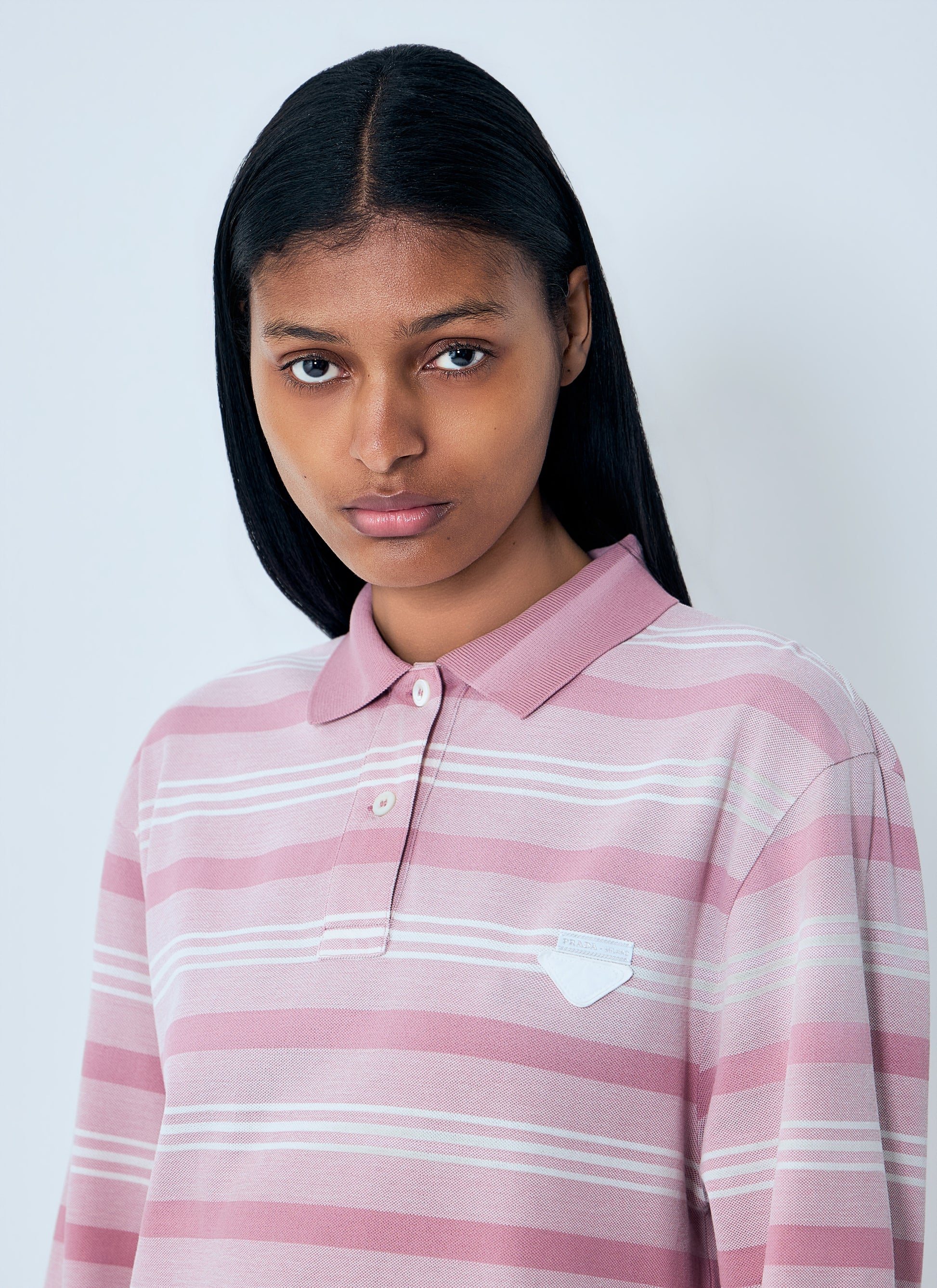 Prada Women Striped Piqué Polo Shirt PRADA