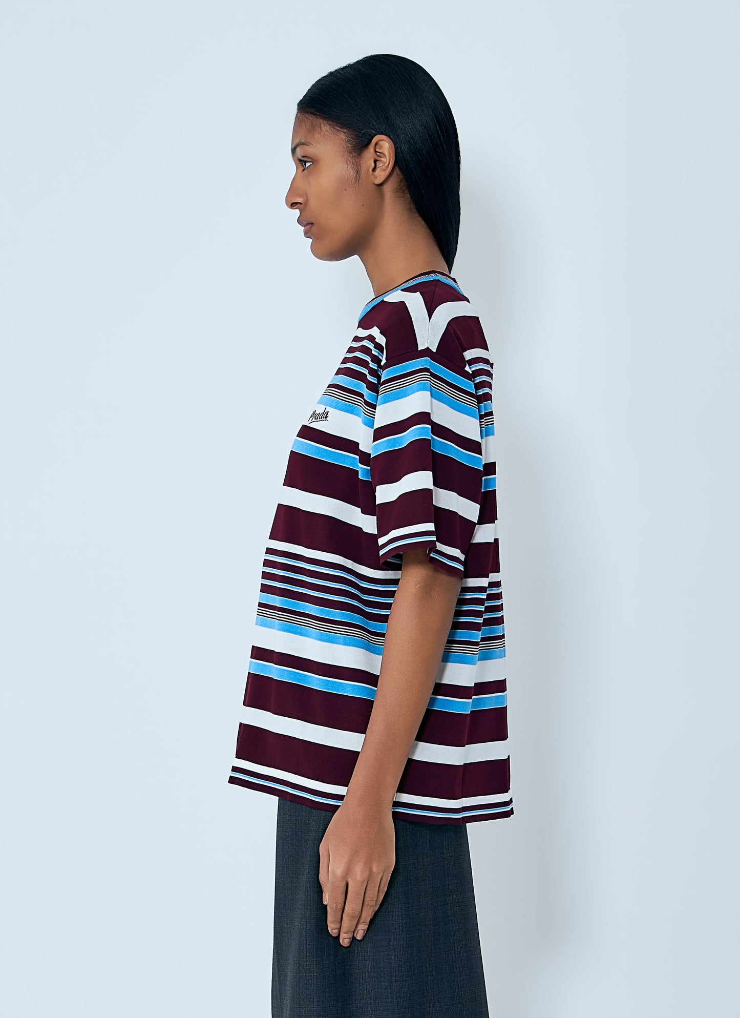 Prada Women Striped Crewneck T-Shirt PRADA