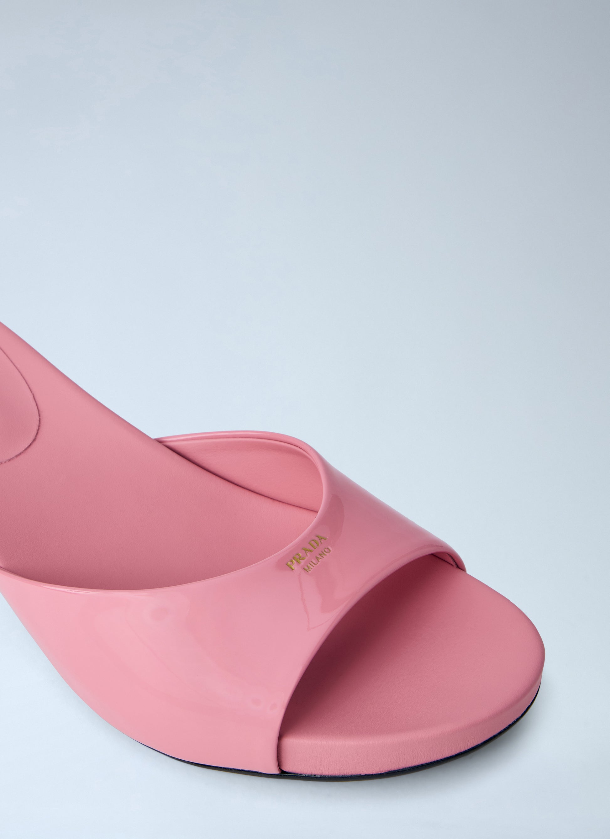 Prada Women Patent Leather Kitten Heel Mules PRADA