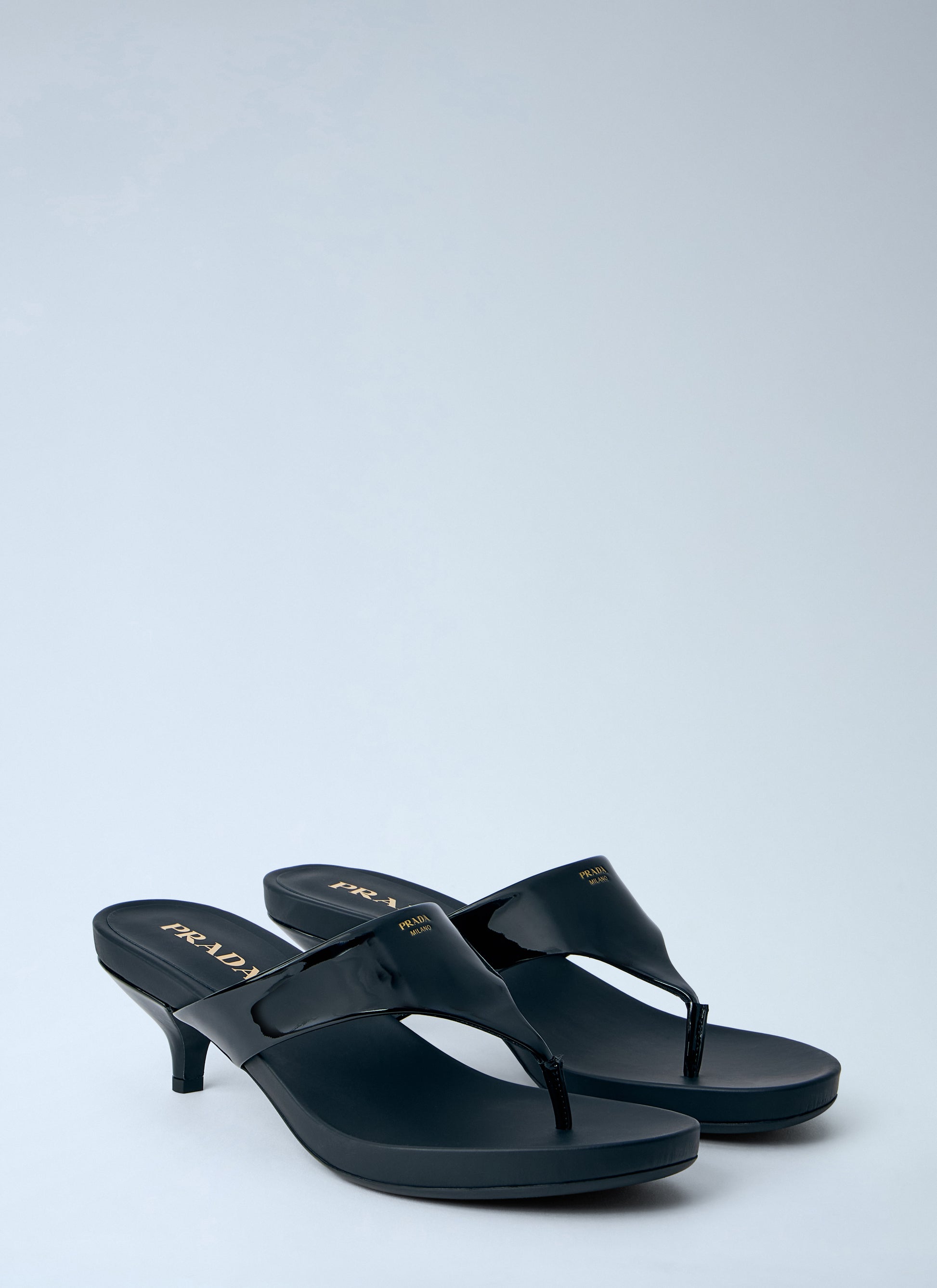 Prada Women Patent Leather Thong Sandals PRADA