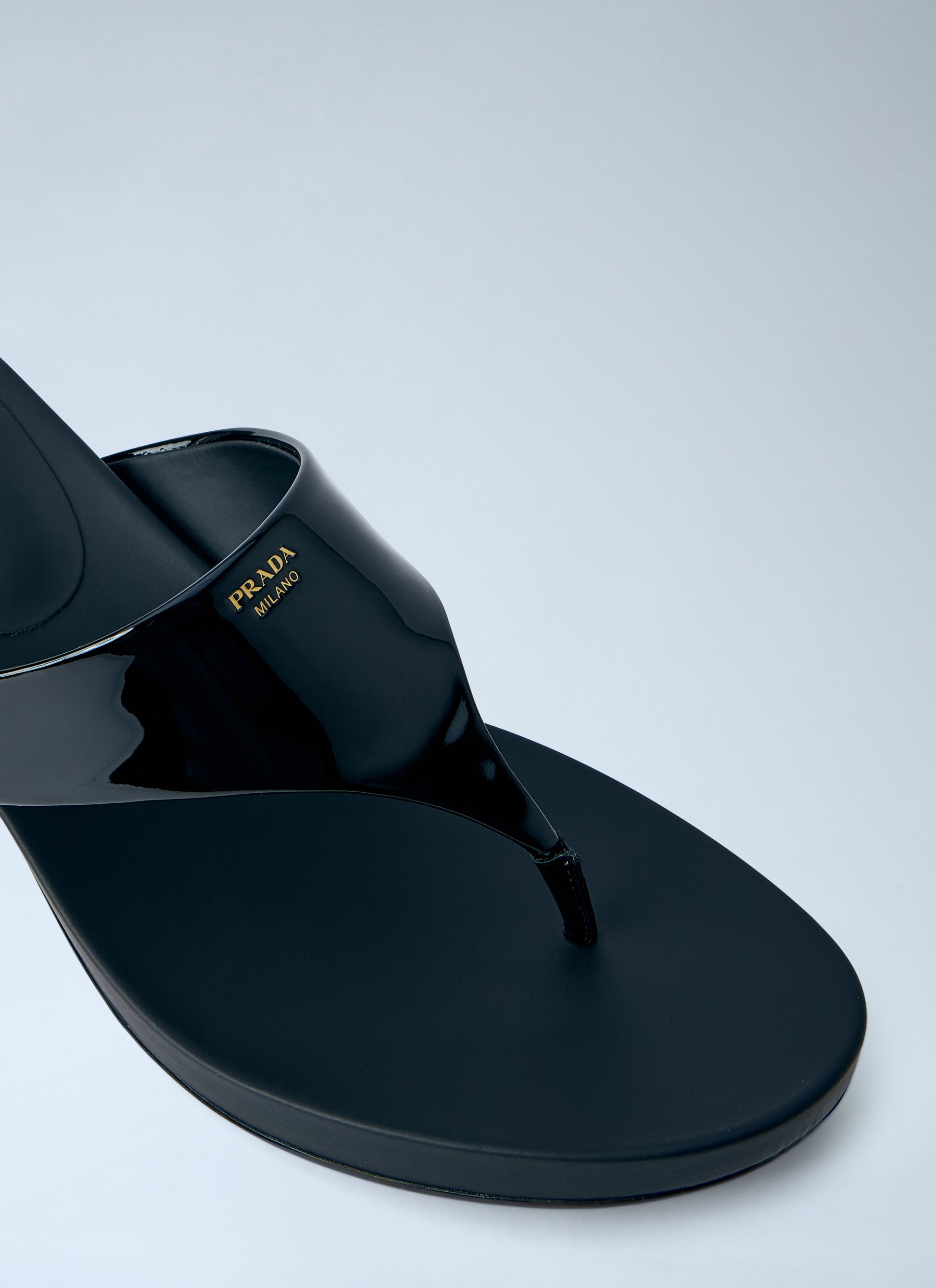 Prada Women Patent Leather Thong Sandals PRADA