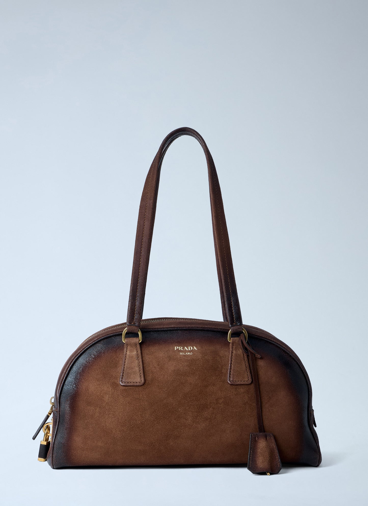 Prada Women Bowling Medium Suede Handbag PRADA