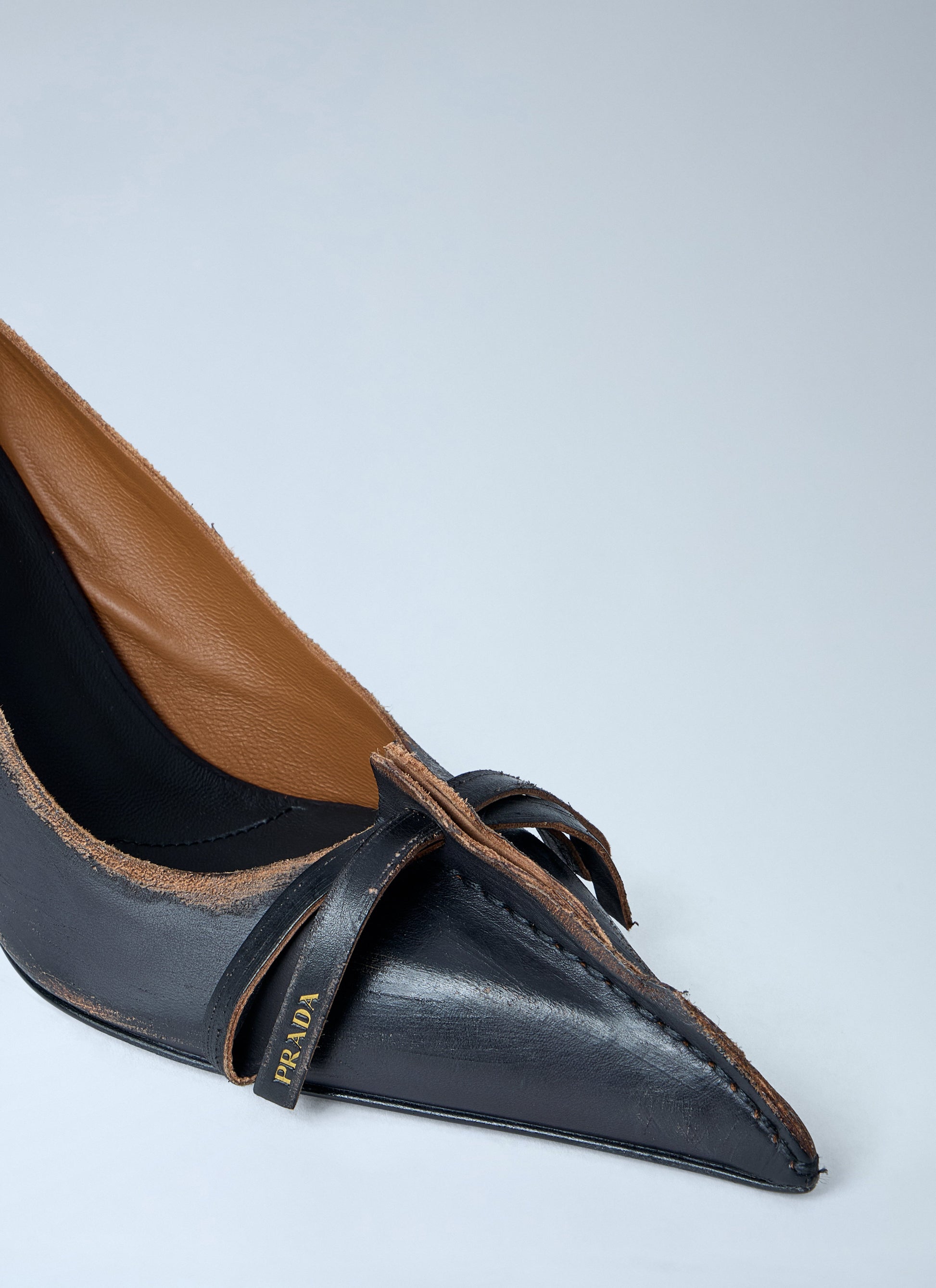 Prada Women Antiqued Leather Pumps PRADA