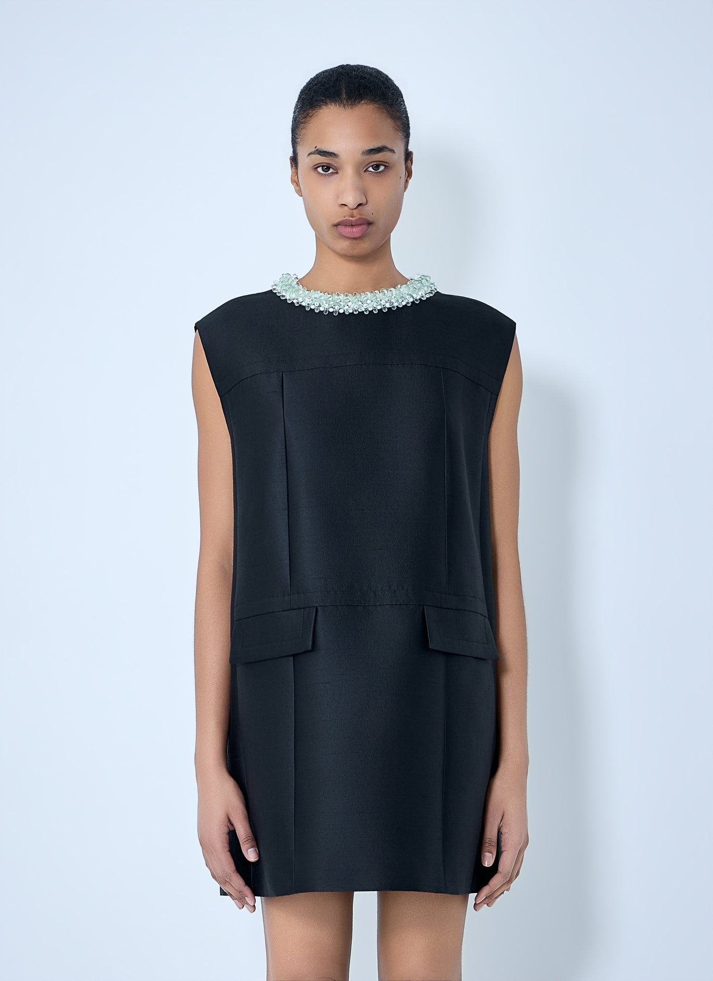 Prada Women Embellished Neckline Sleeveless Dress PRADA