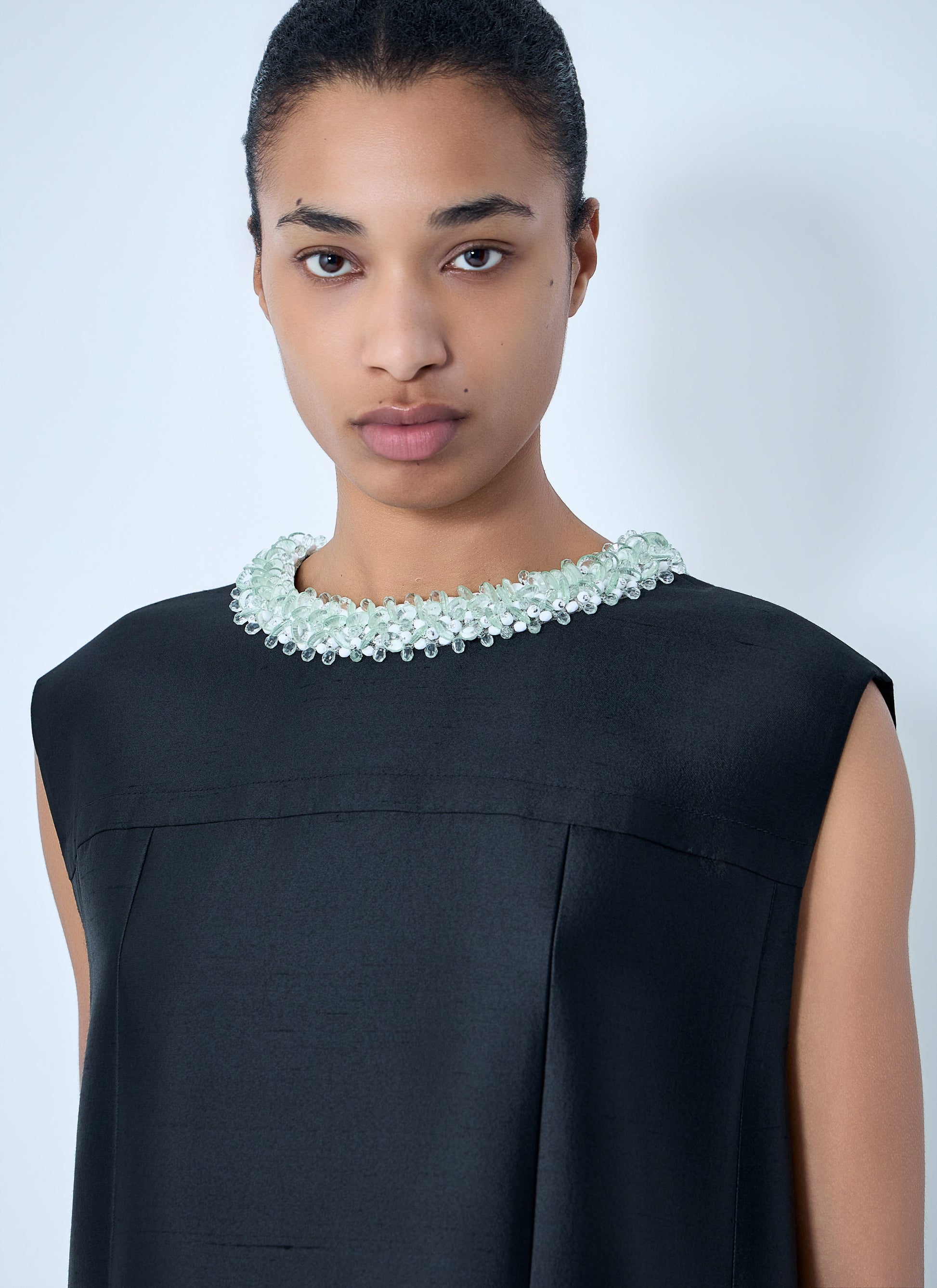 Prada Women Embellished Neckline Sleeveless Dress PRADA