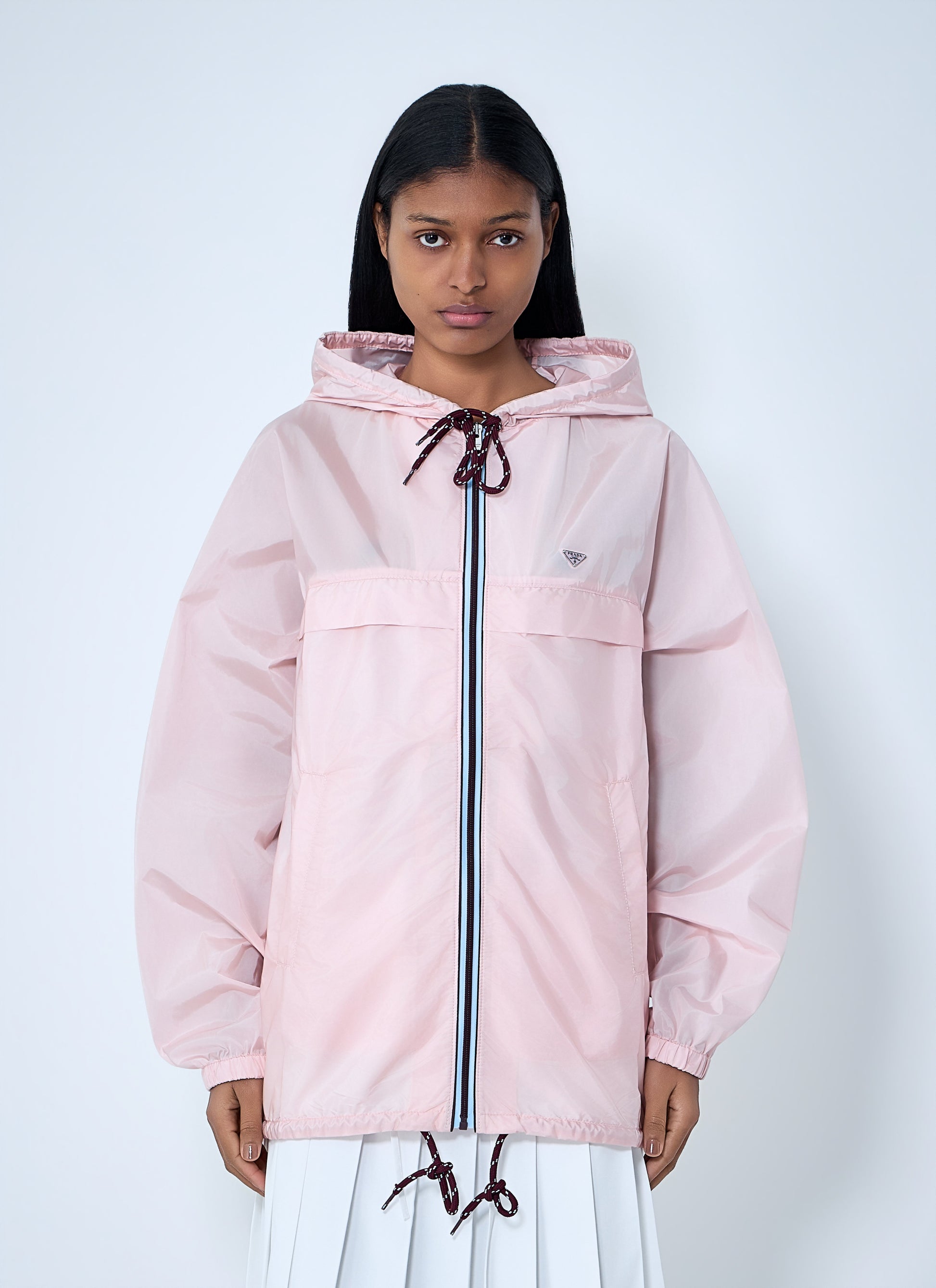Prada Women Re-Nylon Hooded Windbreaker Jacket PRADA
