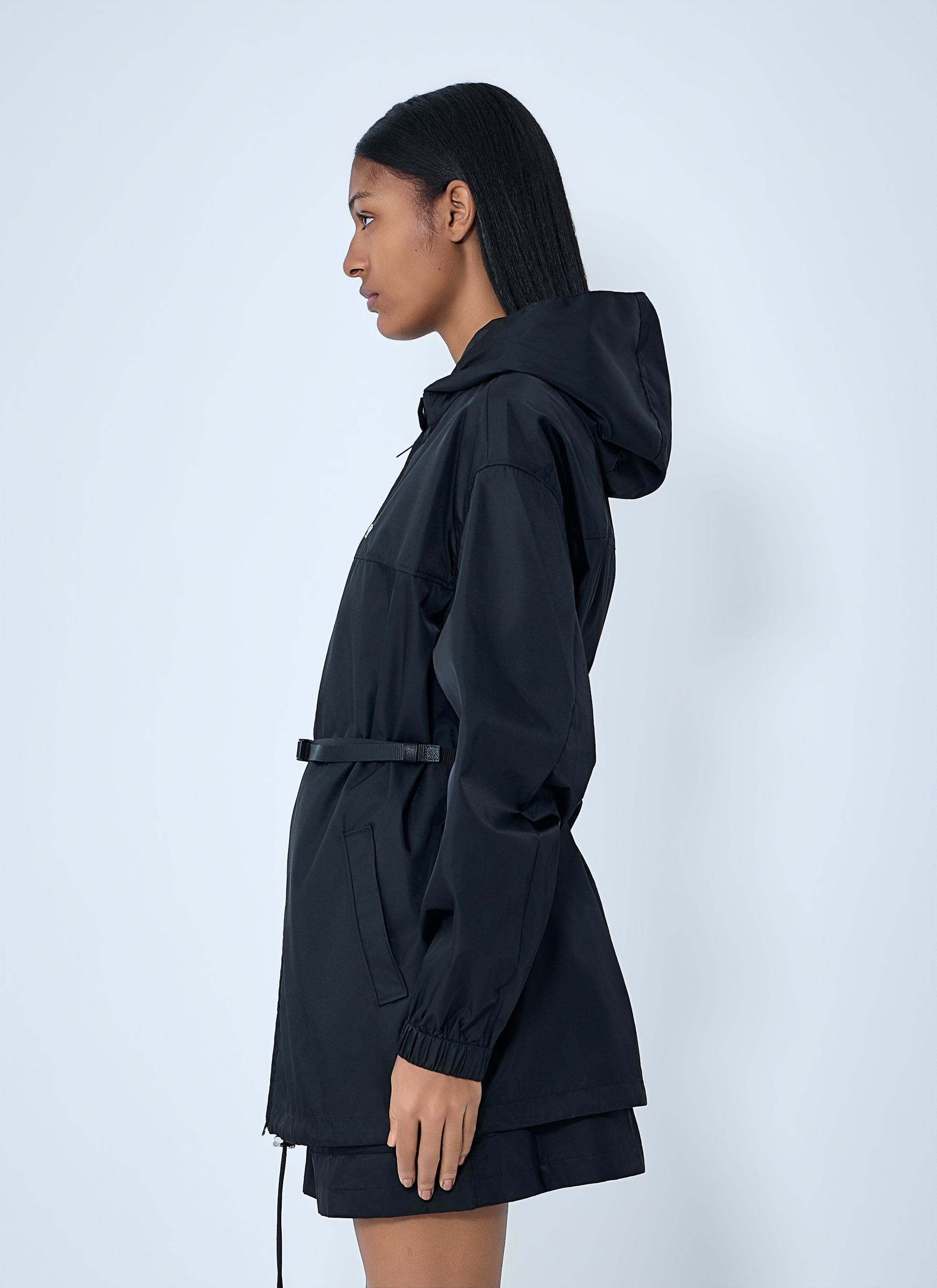 Prada Women Re-Nylon Hooded Belted Anorak Jacket PRADA