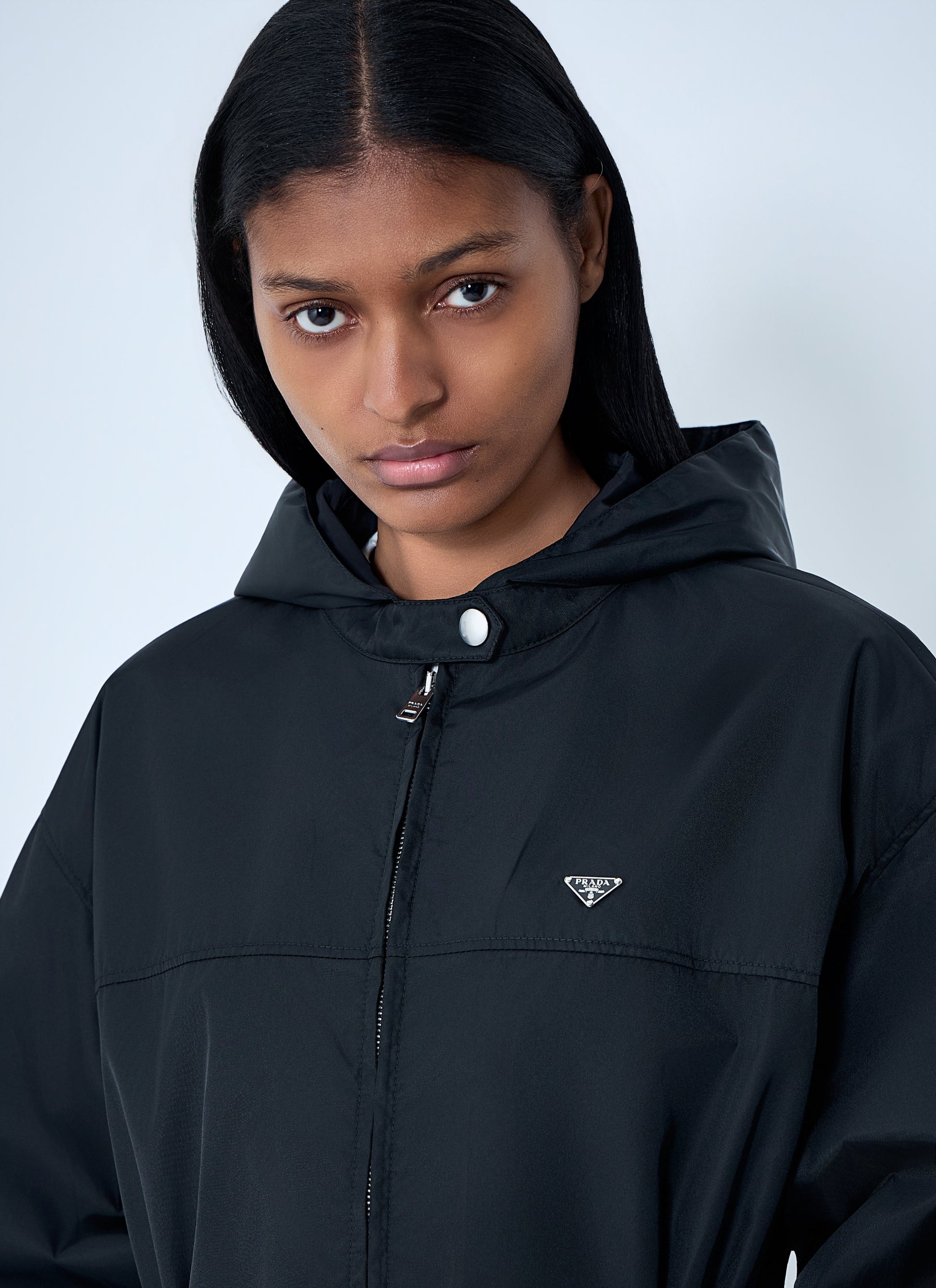 Prada Women Re-Nylon Hooded Belted Anorak Jacket PRADA
