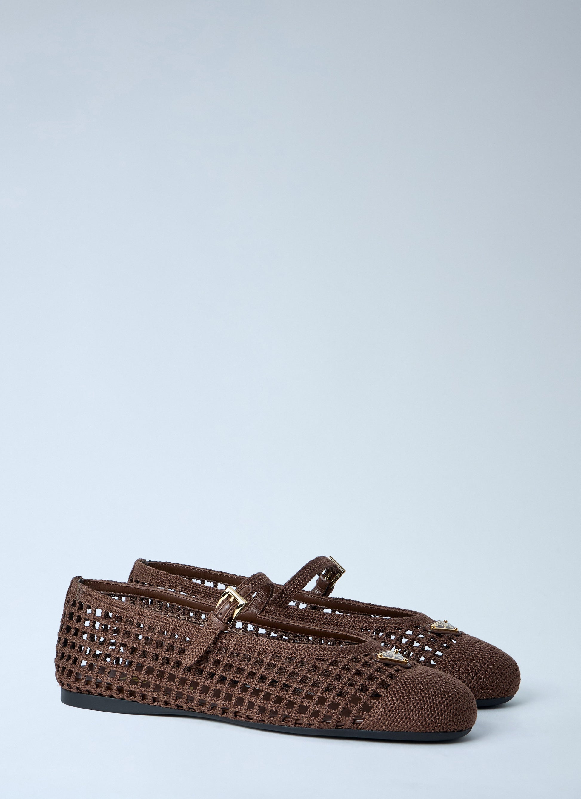 Prada Women Crochet Knit Ballerina Flats PRADA