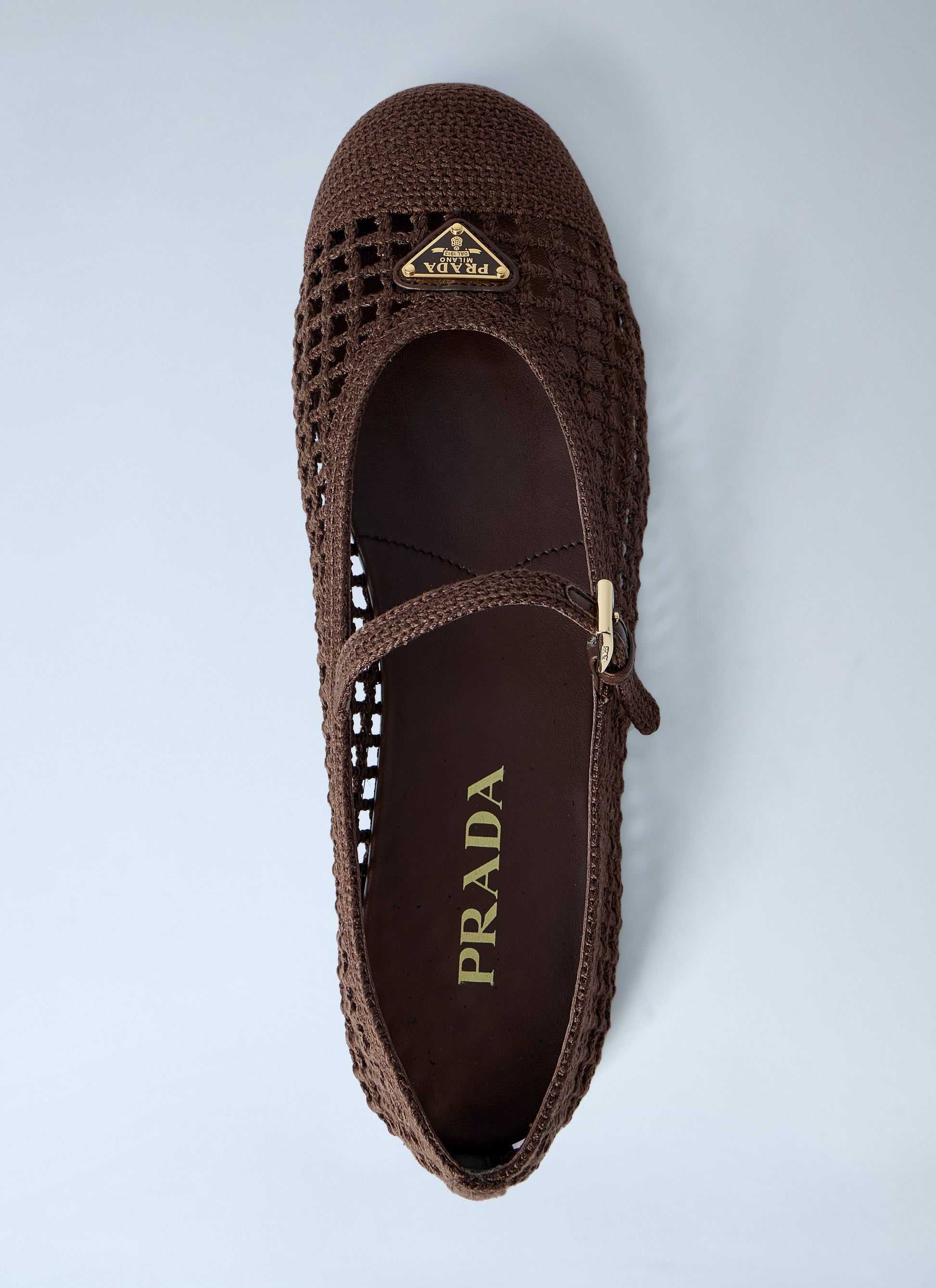 Prada Women Crochet Knit Ballerina Flats PRADA