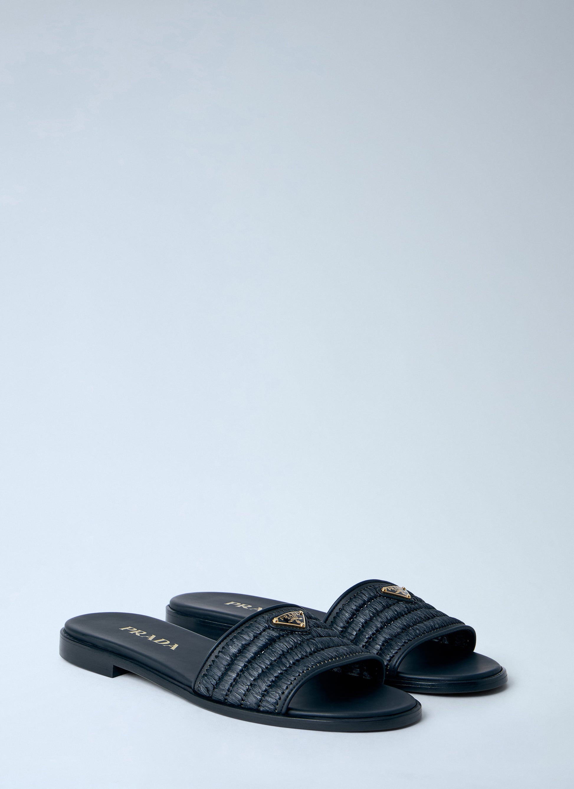 Prada Women Leather Slides With Crochet Details PRADA