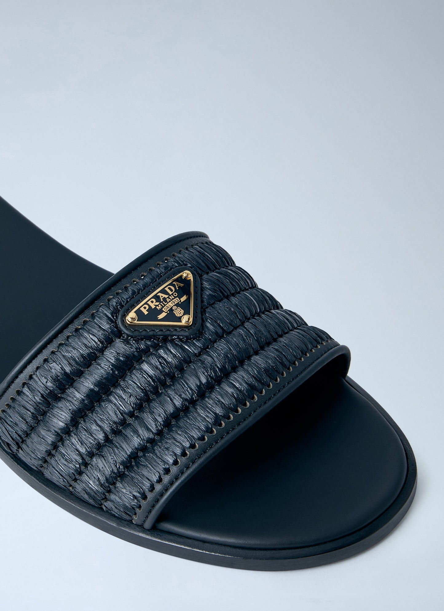 Prada Women Leather Slides With Crochet Details PRADA