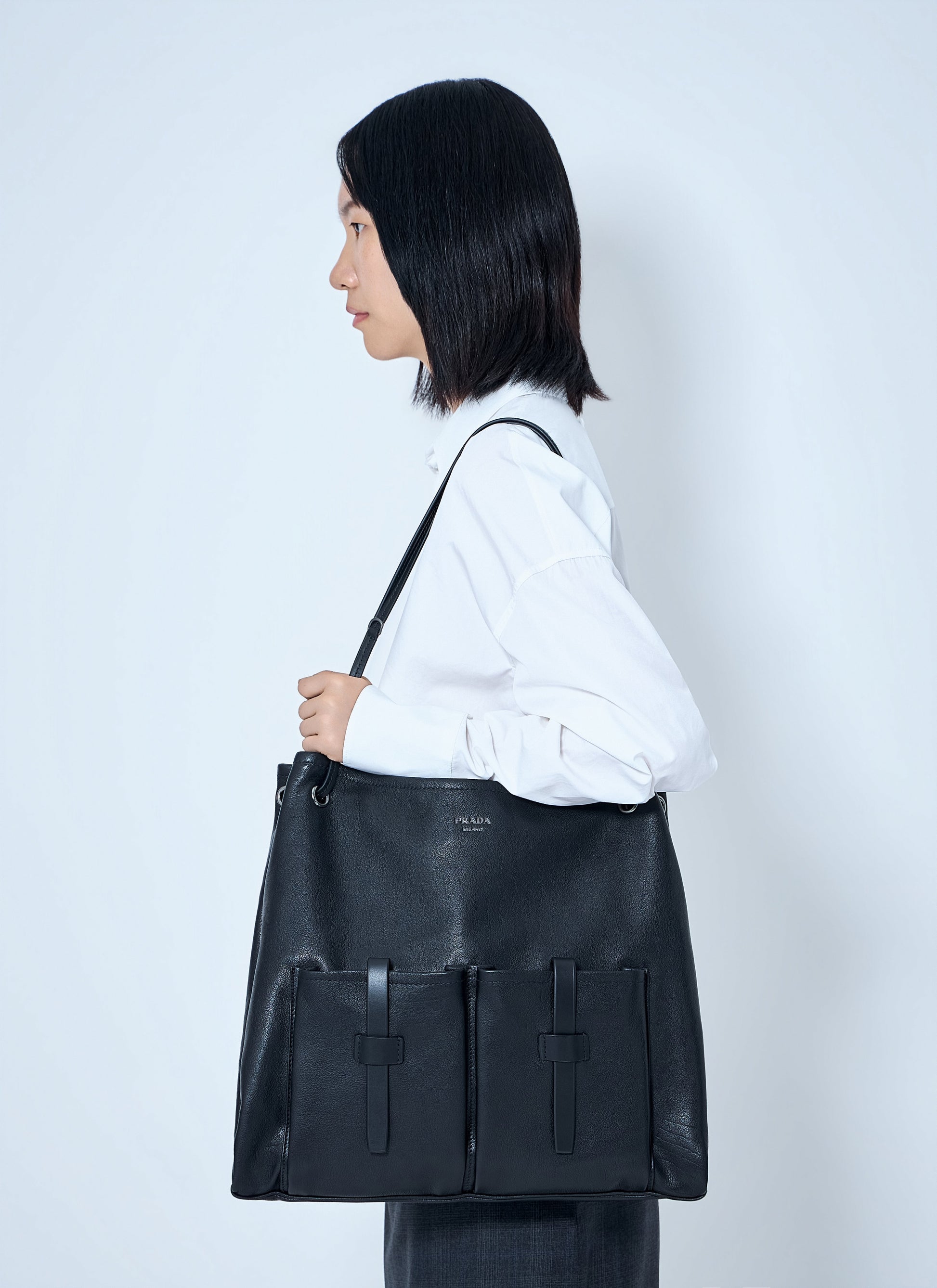 Prada Women Leather Large Route Tote Bag PRADA