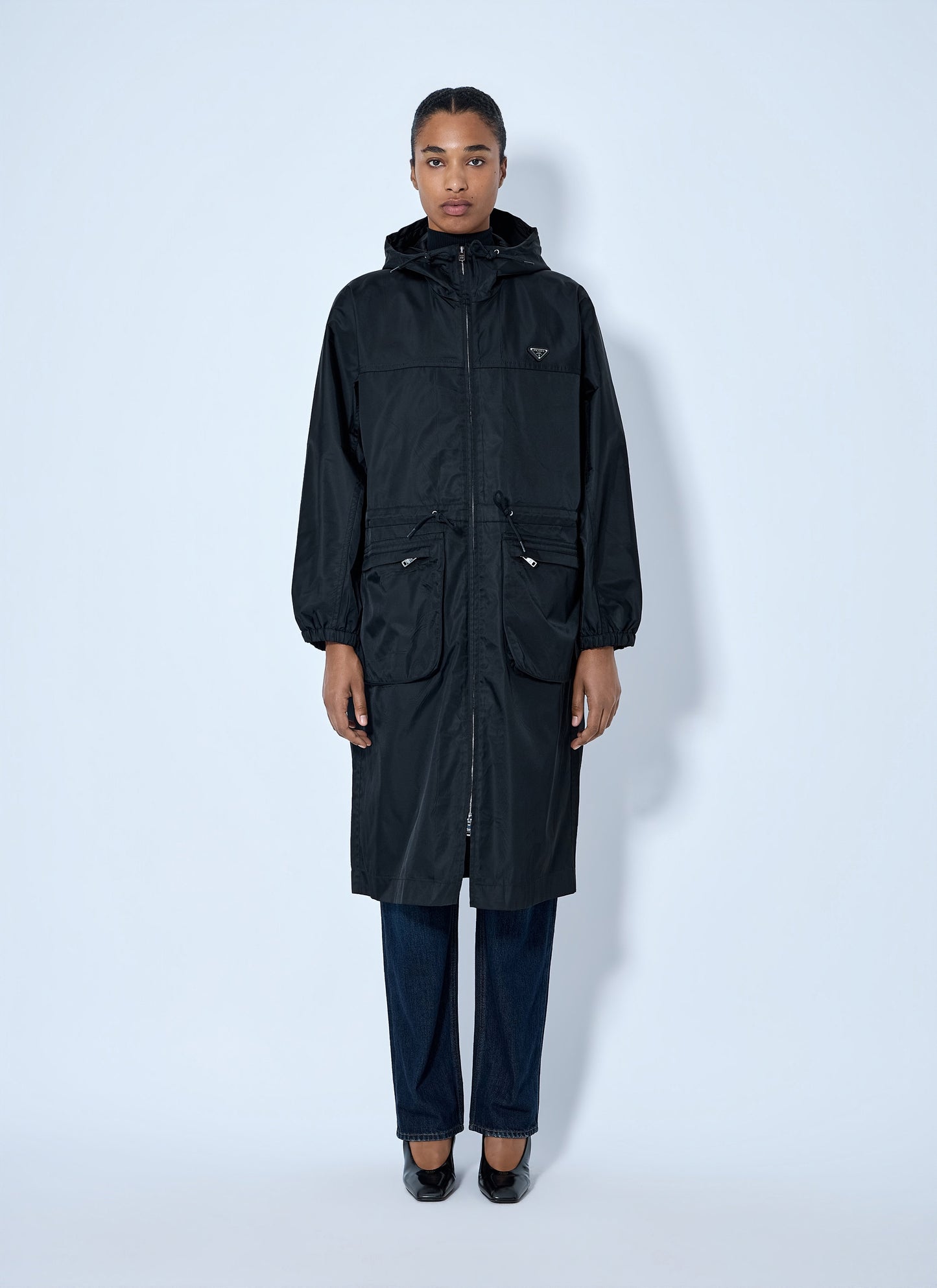 Prada Women Re-Nylon Drawstring Coat PRADA