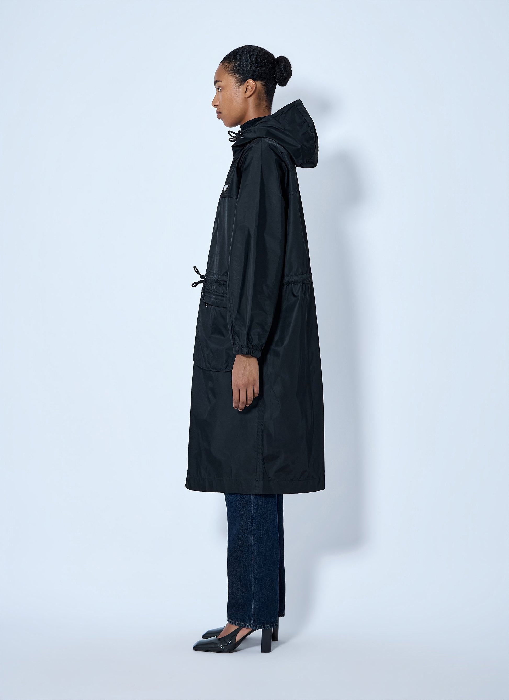 Prada Women Re-Nylon Drawstring Coat PRADA