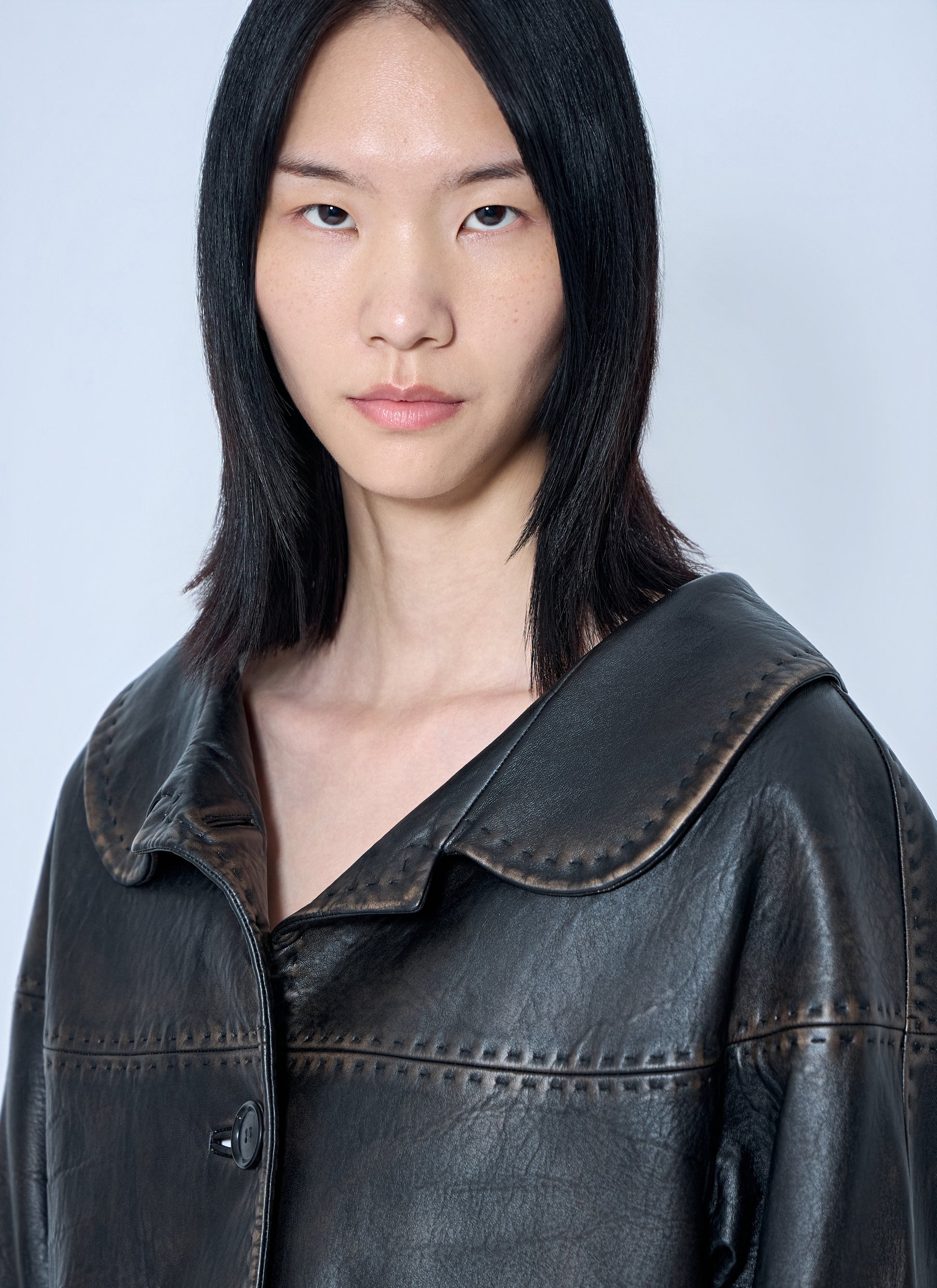 Prada Women Leather Button-Up Jacket PRADA