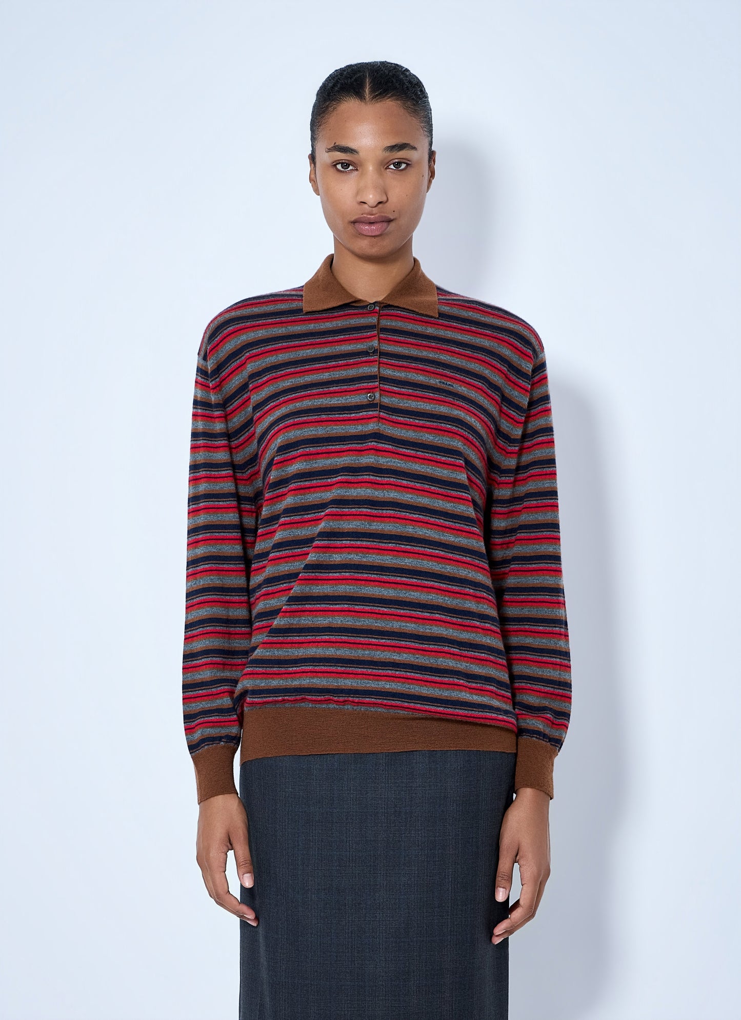 Prada Women Striped Polo Sweater PRADA