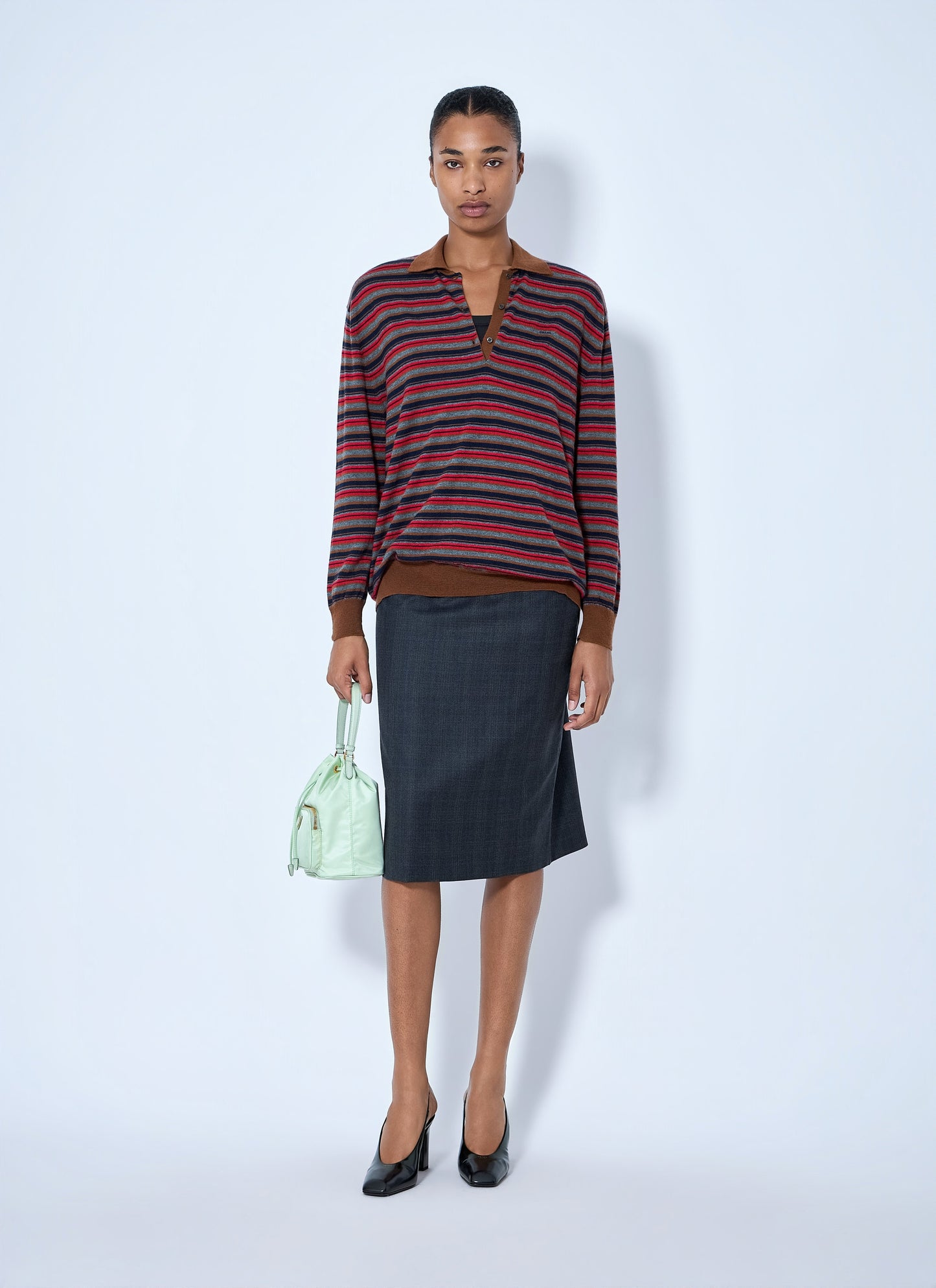 Prada Women Striped Polo Sweater PRADA