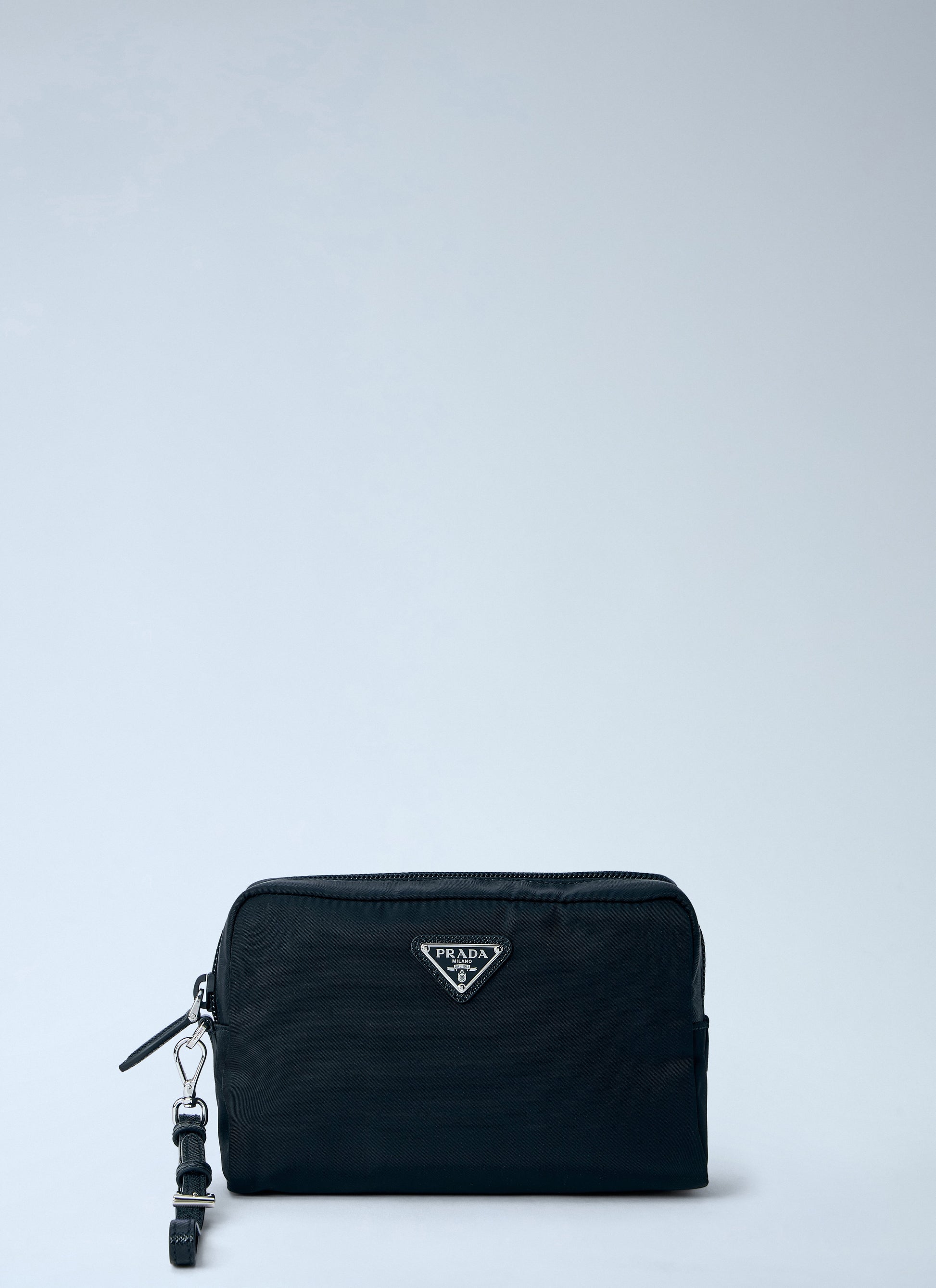 Prada Women Compact Nylon Pouch With Logo Detail PRADA